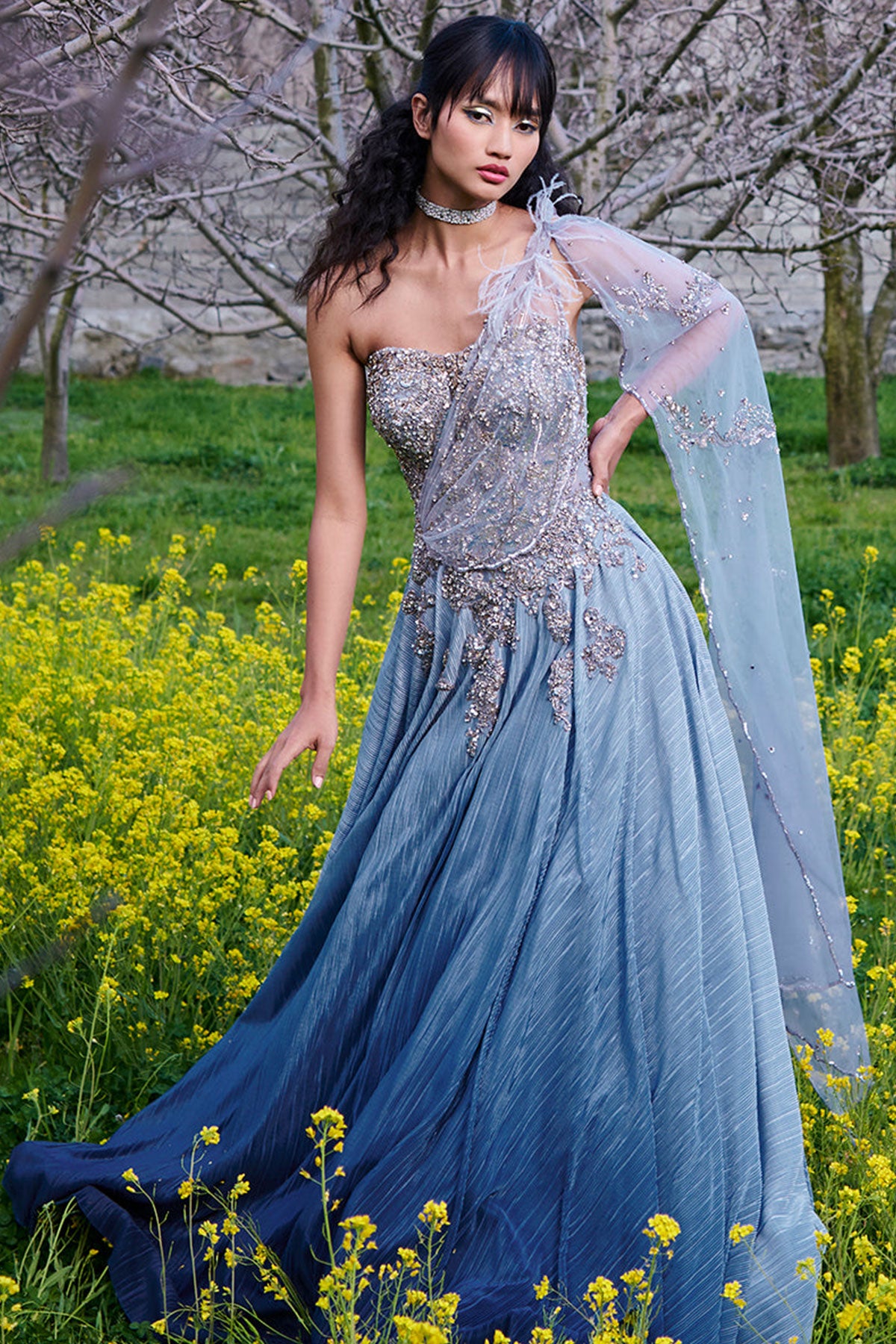 "Mishka" Pleated Ombre Gown