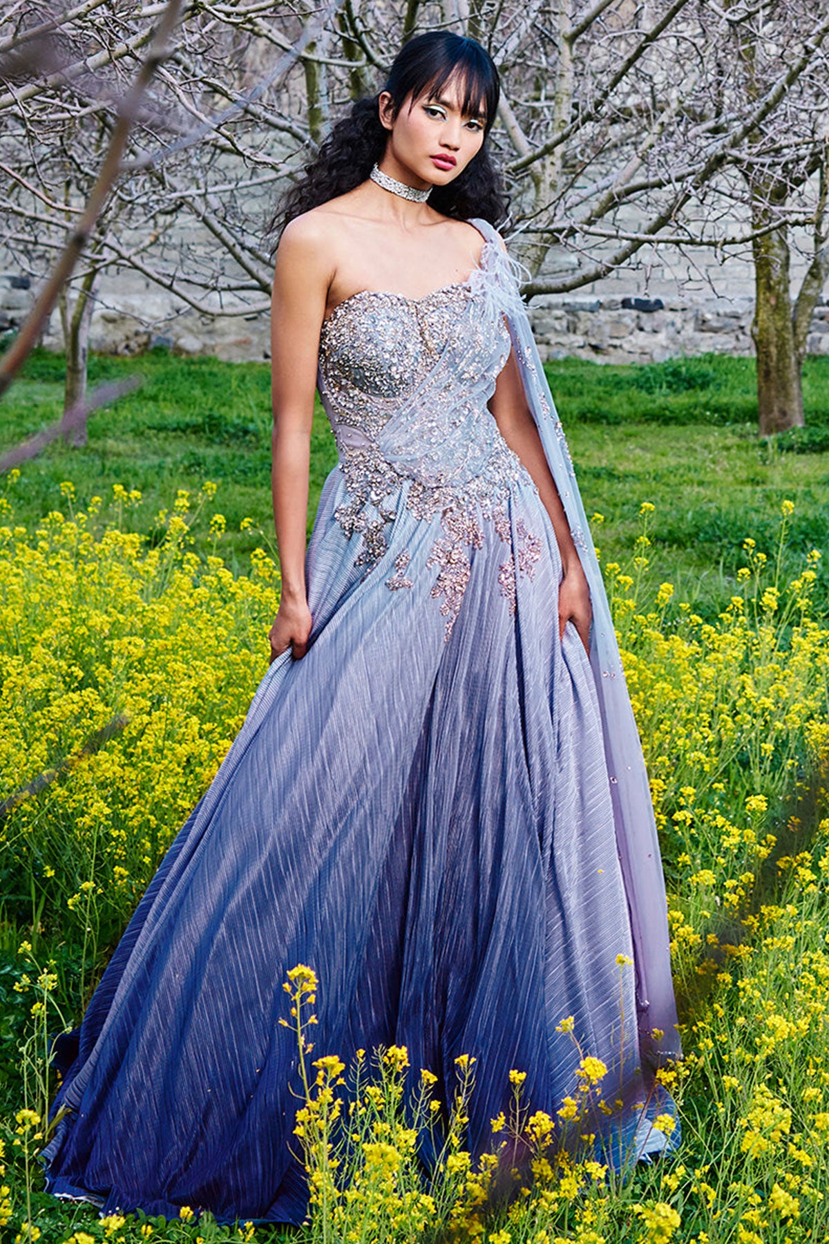 "Mishka" Pleated Ombre Gown