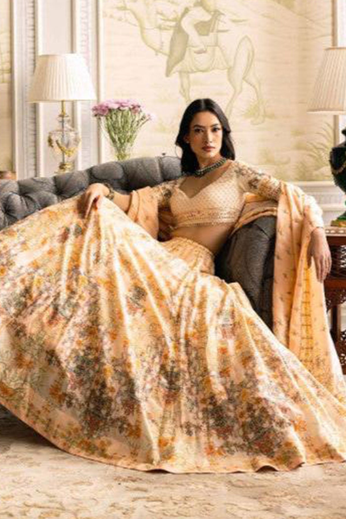 IRIS PRINTED LEHENGA SET - Ready To Ship