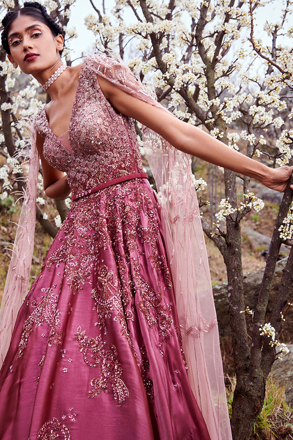 "Lillette" Shimmer Organza Gown