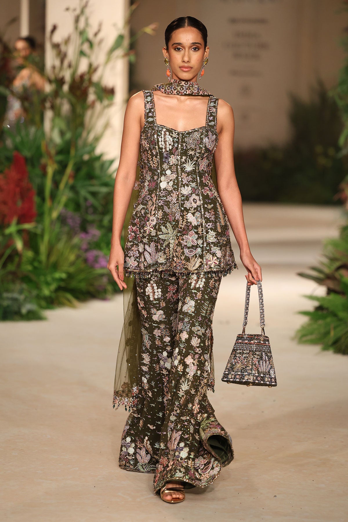 Petalmuse - lush green tulle sharara