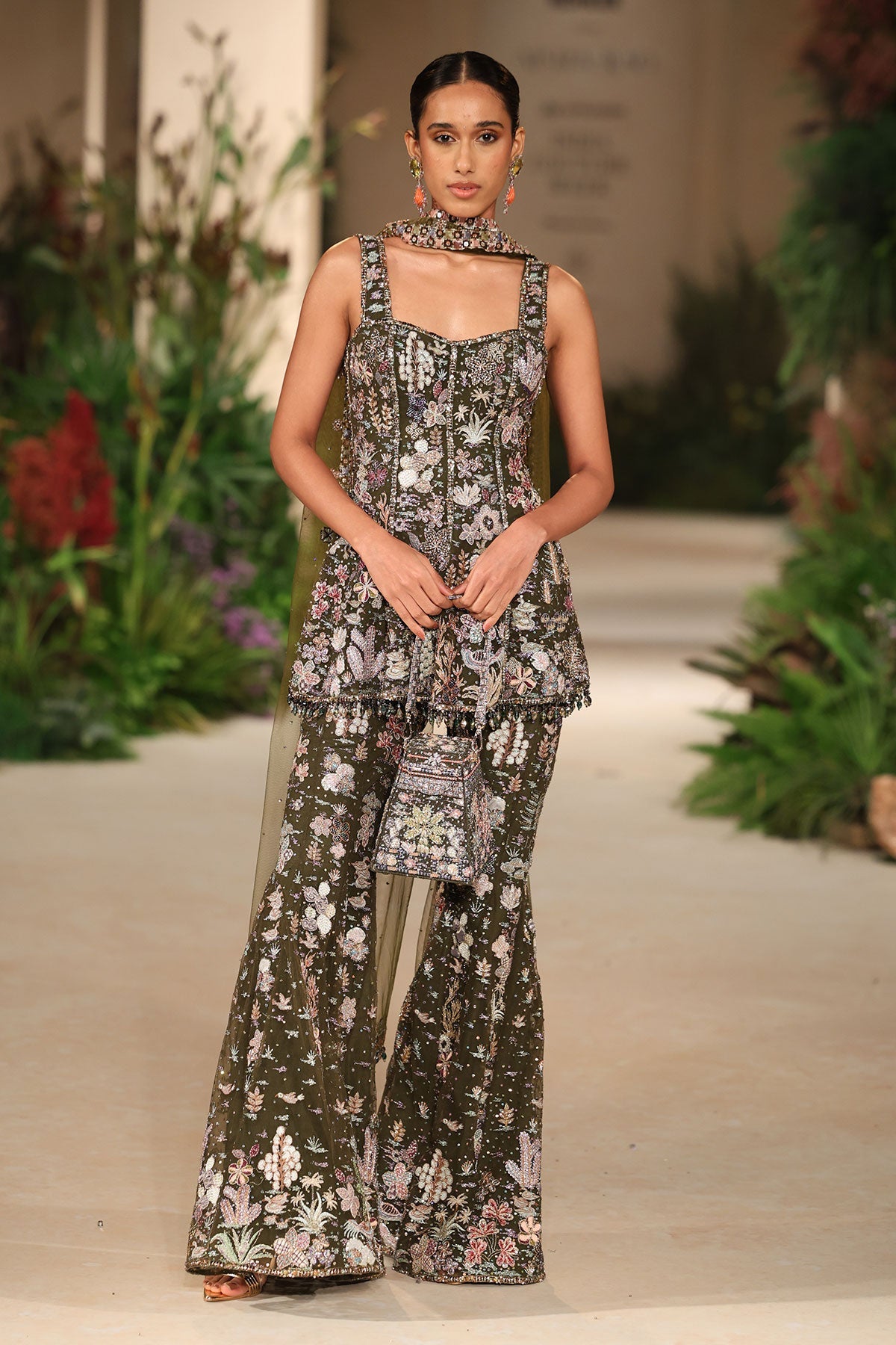 Petalmuse - lush green tulle sharara