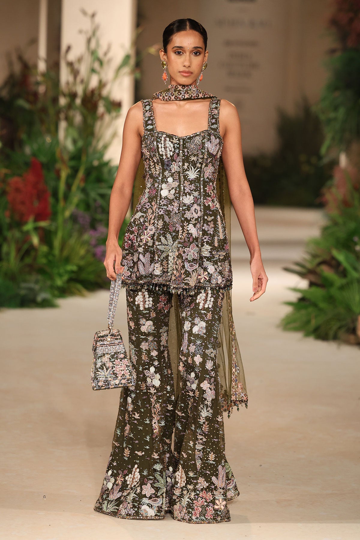 Petalmuse - lush green tulle sharara