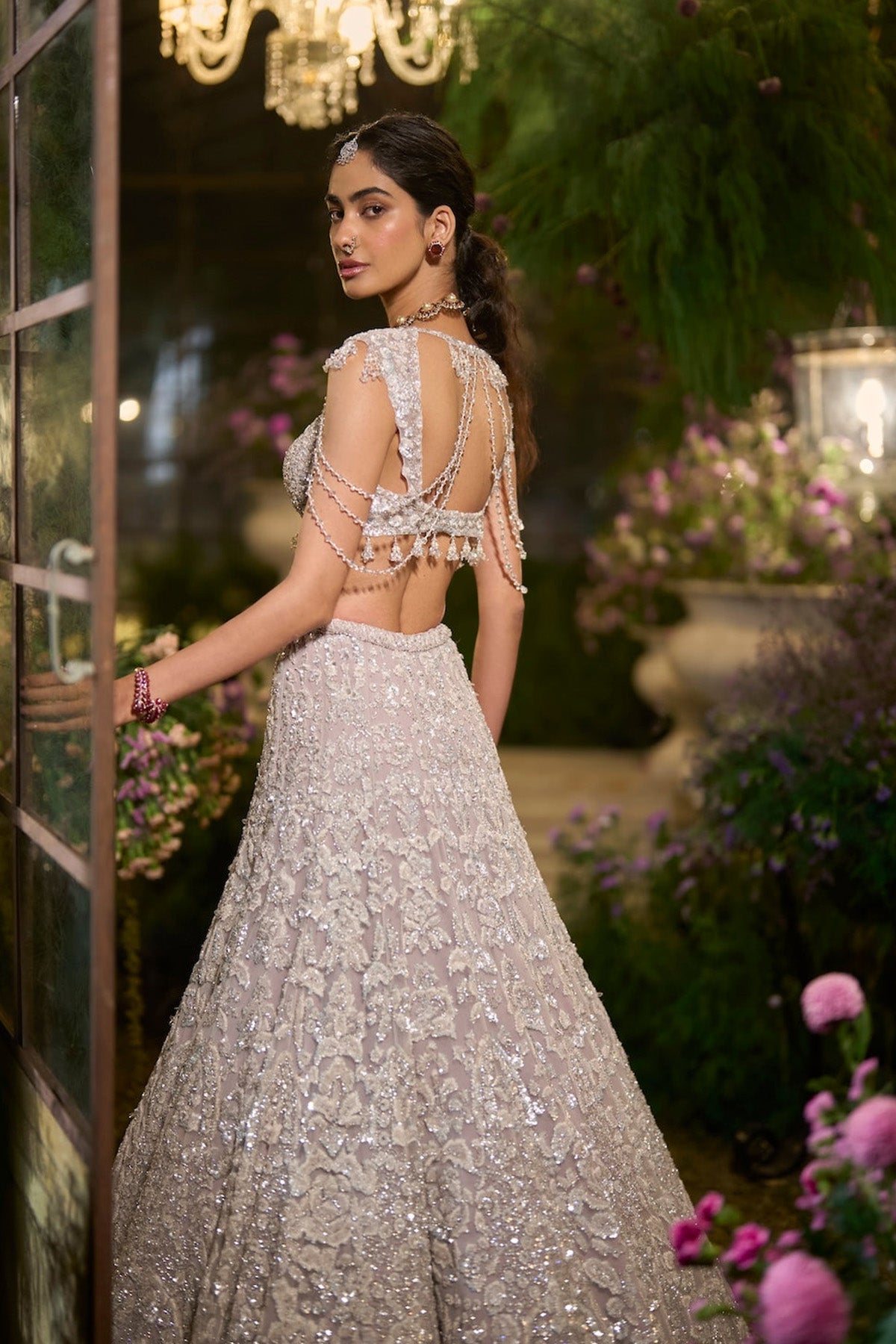 Slate Grey Sequin Lehenga Set