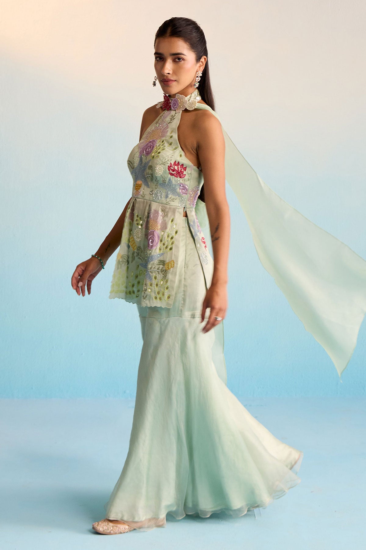 Ocean Breeze Sharara Set