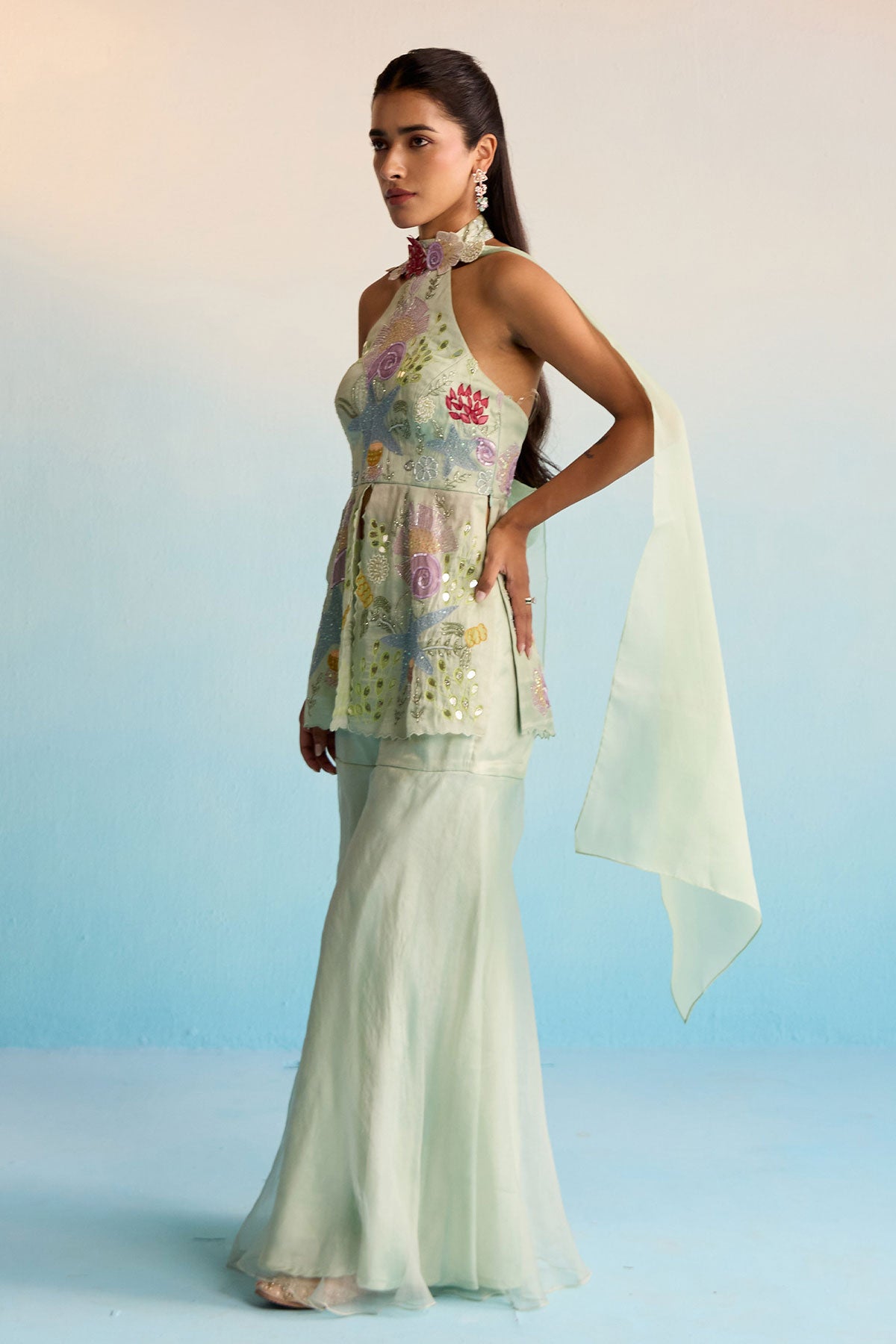 Ocean Breeze Sharara Set