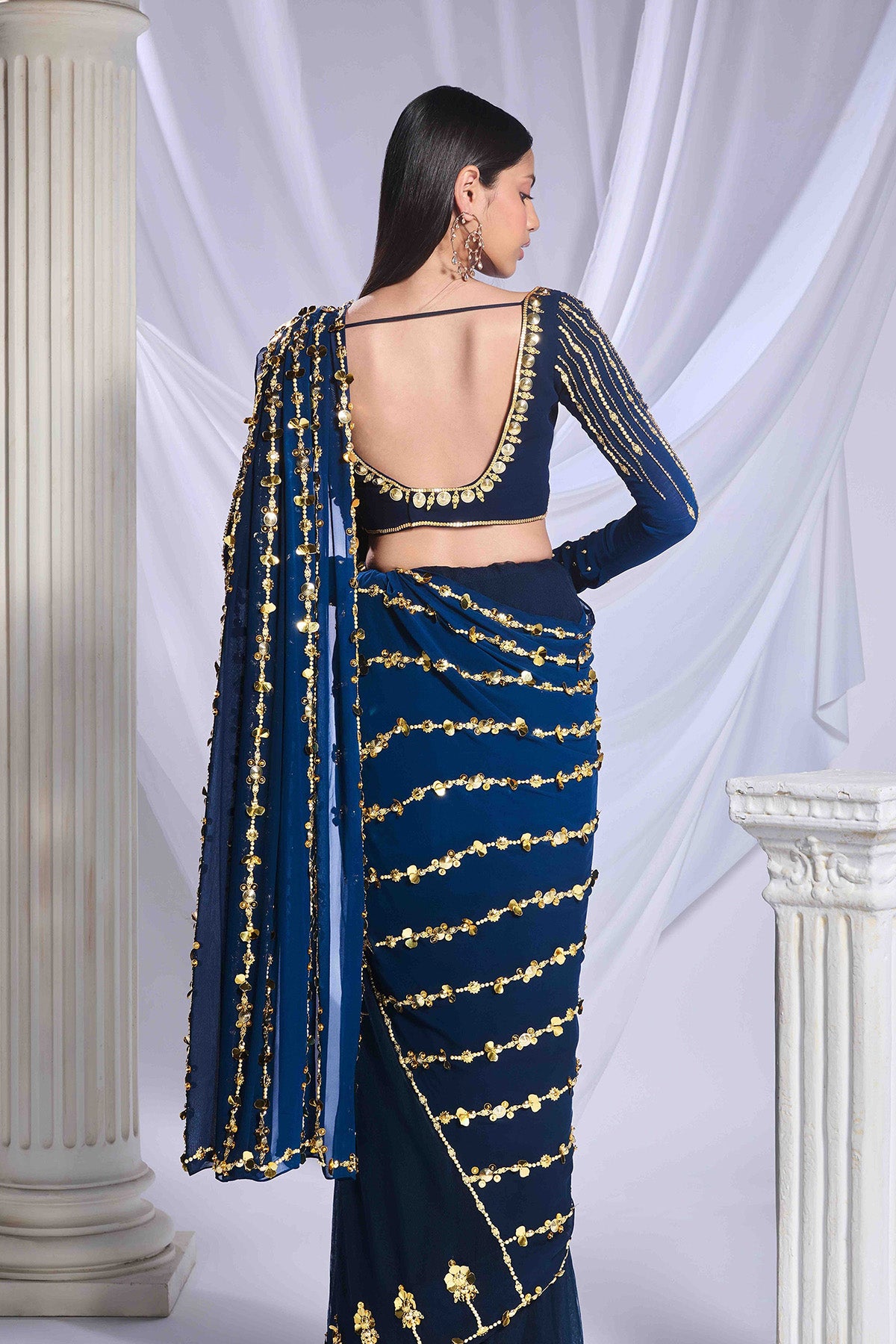 Midnight Marina saree set