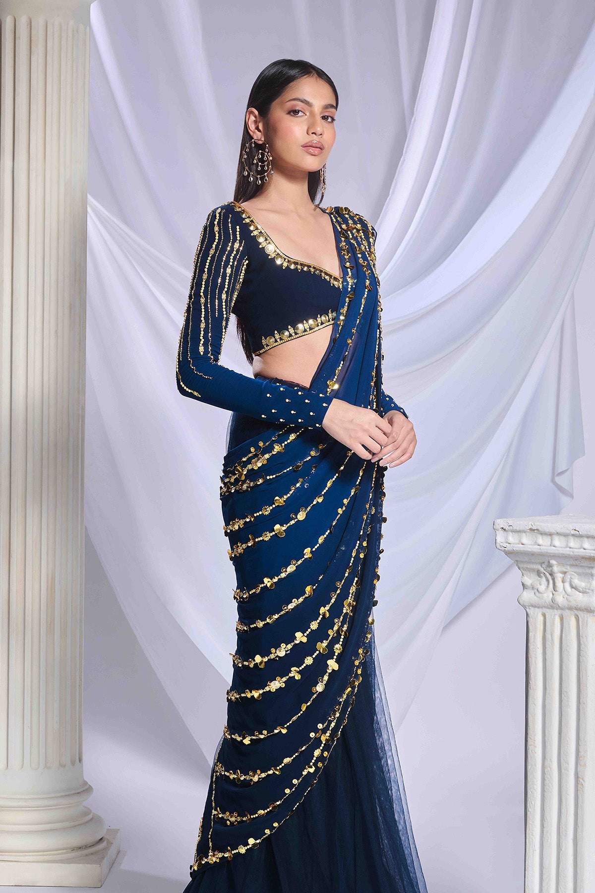 Midnight Marina saree set