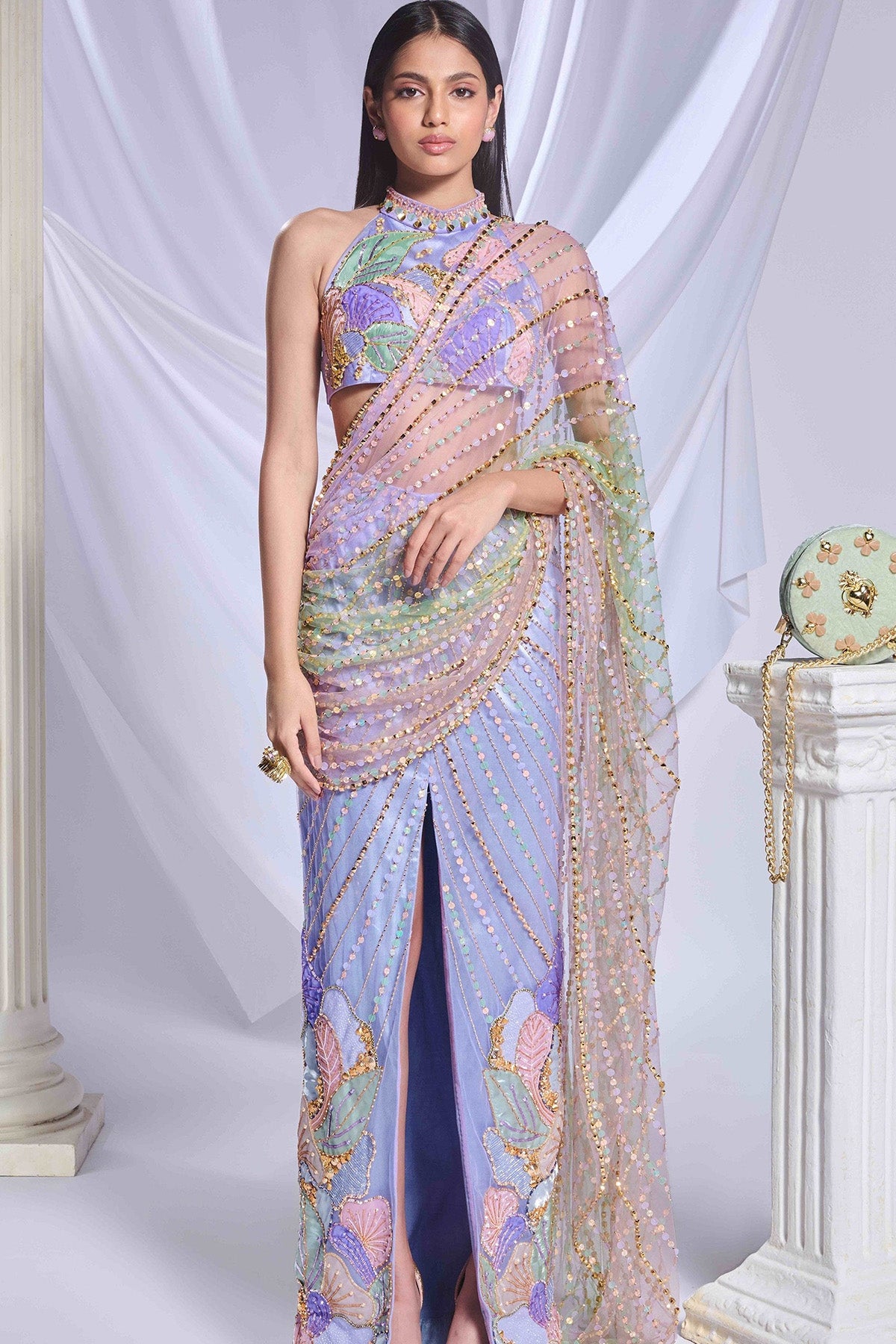 Moonlit Melody Saree Set
