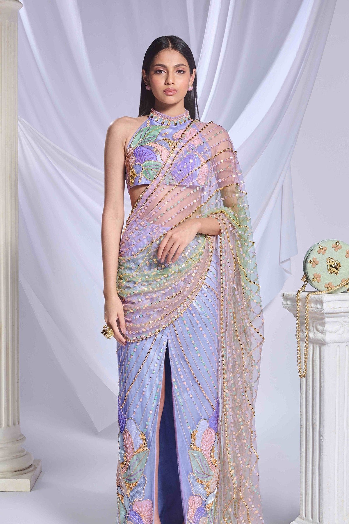 Moonlit Melody Saree Set
