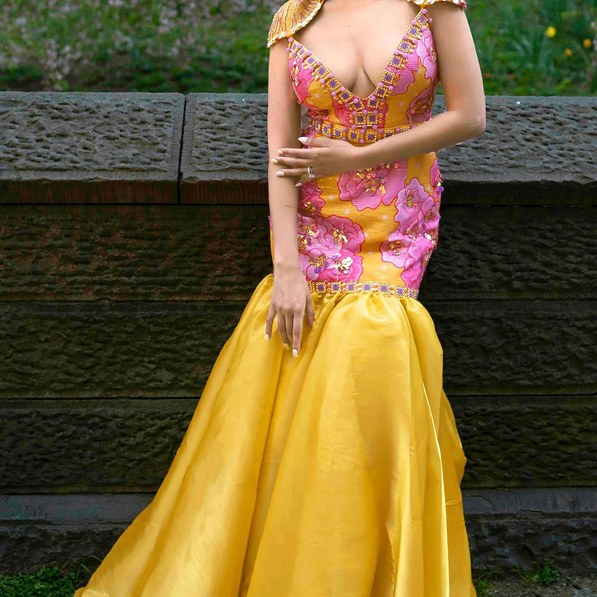 MIMOSA- MUSTARD YELLOW AND PINK DRESS