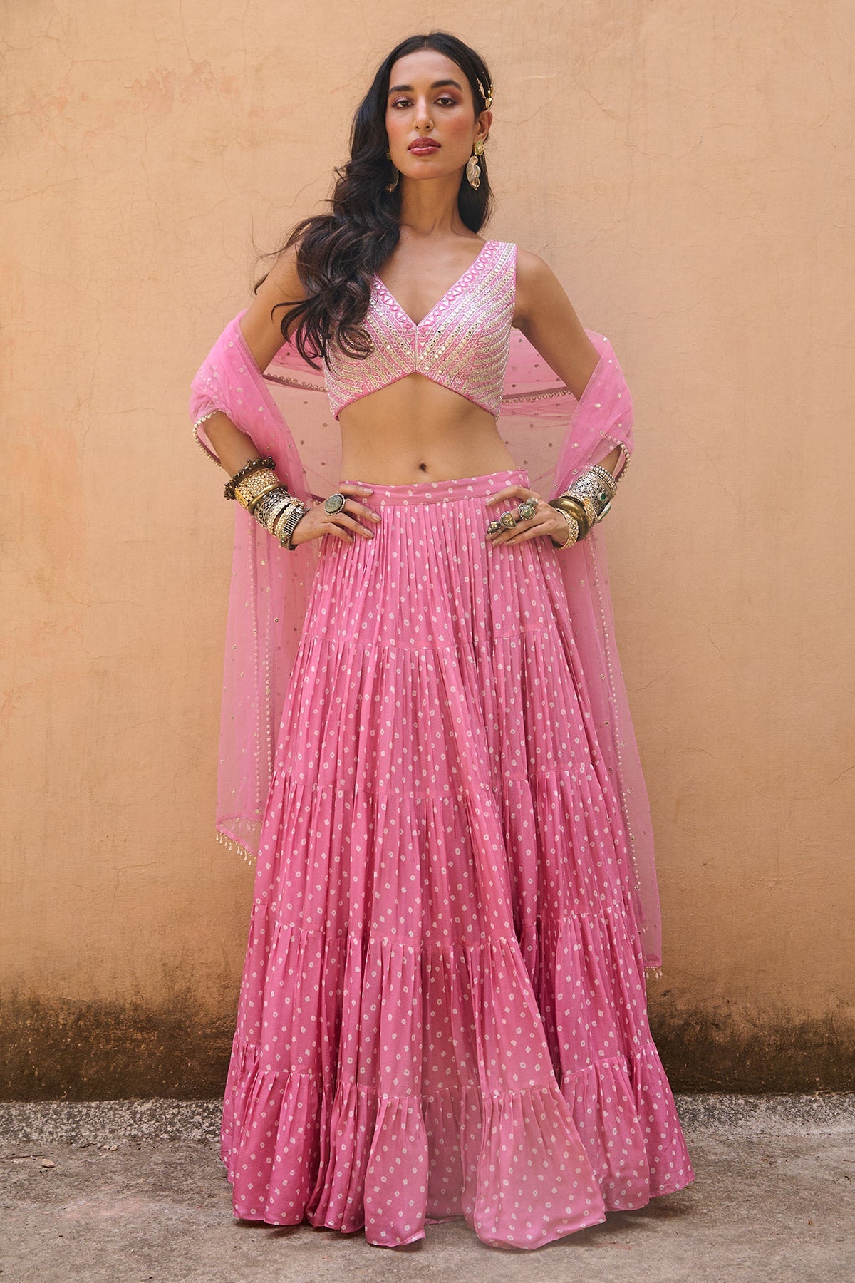 PALE PINK BANDHANI SET