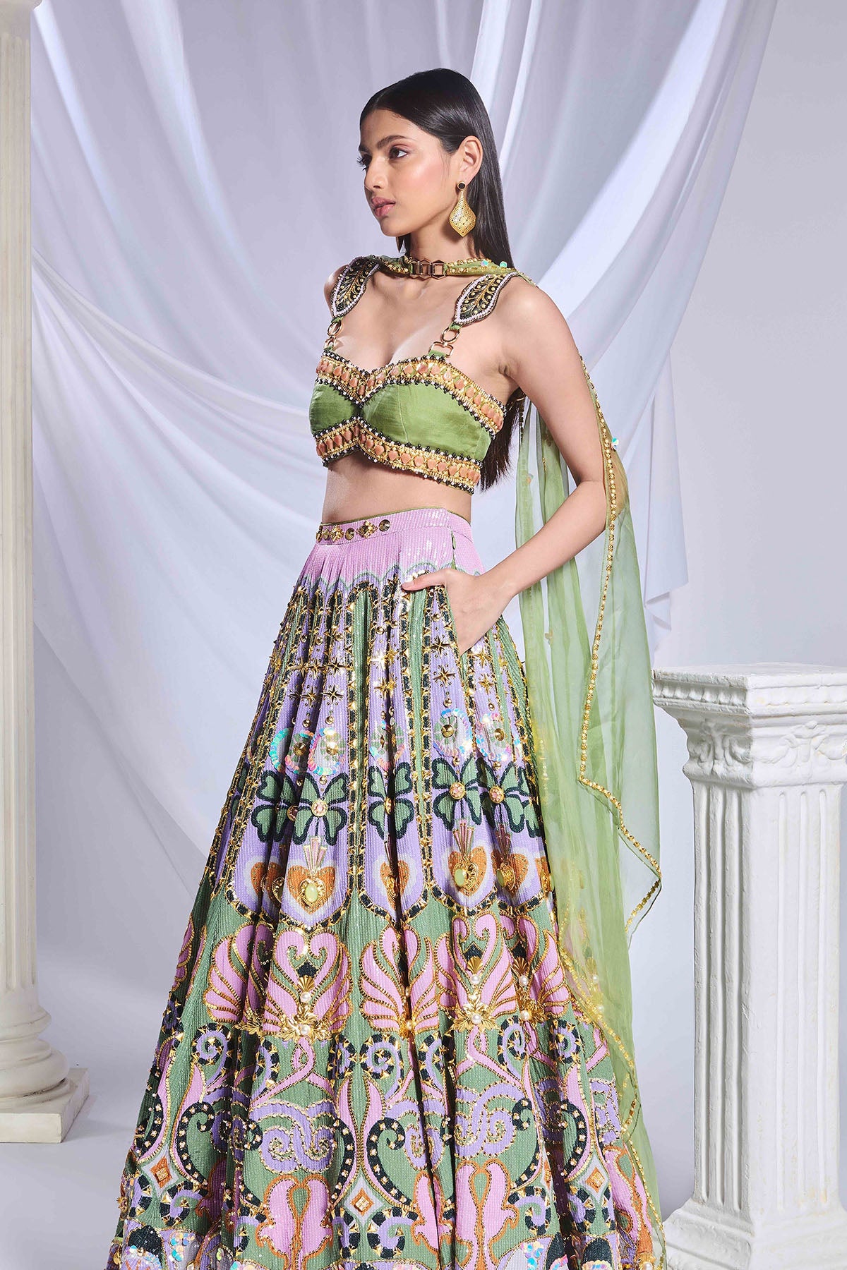 Celtic Hearts Lehenga Set