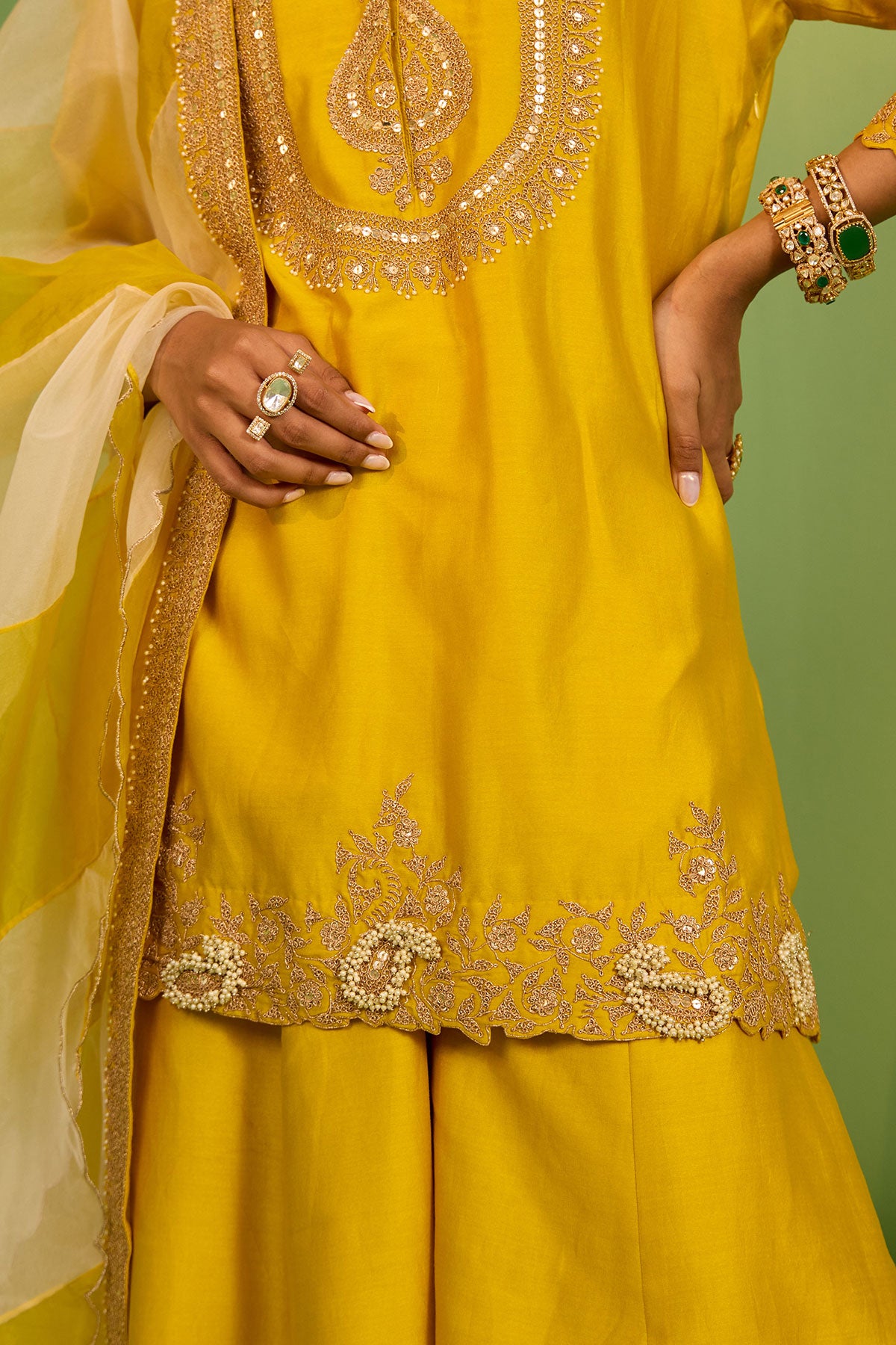 Sophia Chanderi Silk Sharara Set