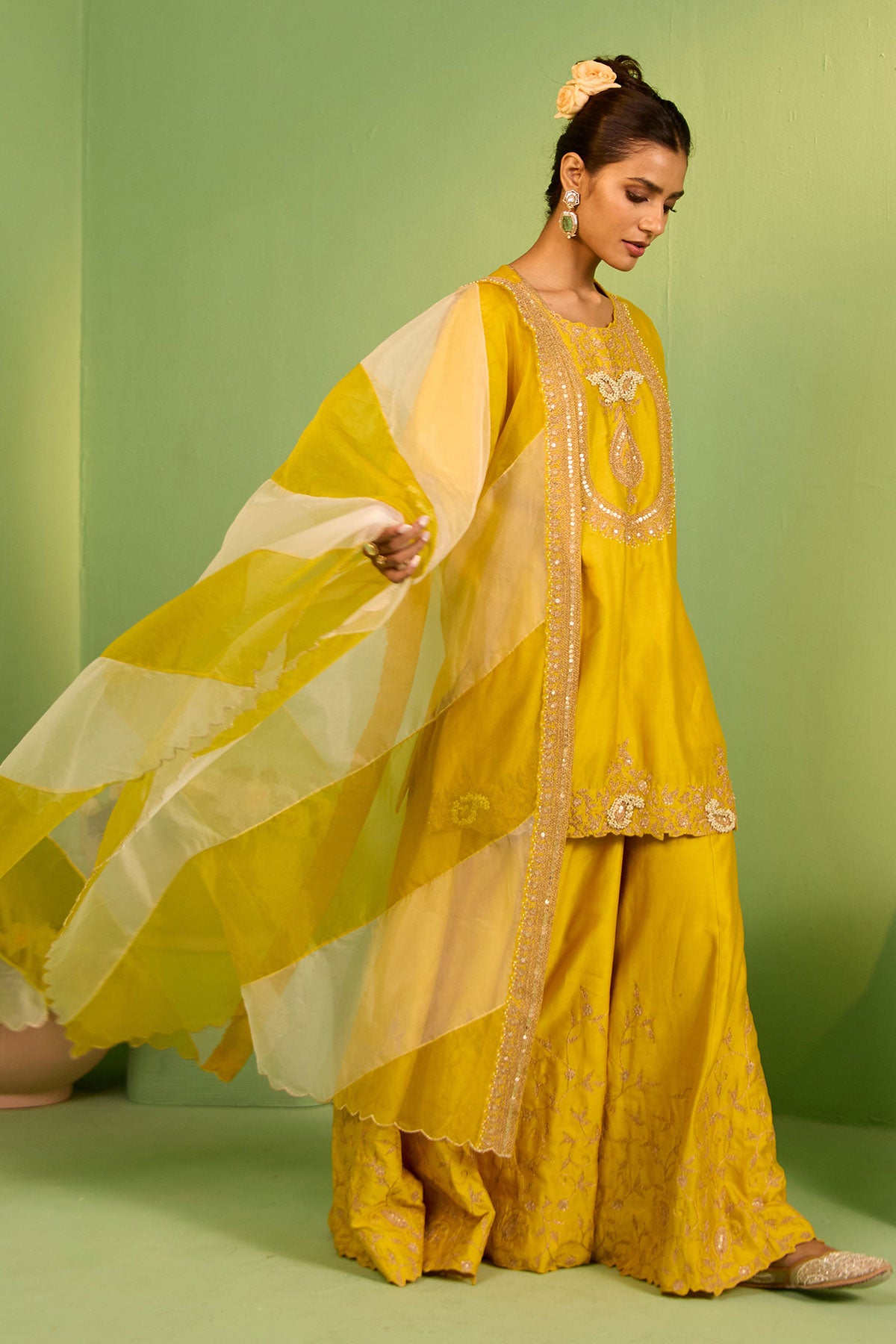 Sophia Chanderi Silk Sharara Set