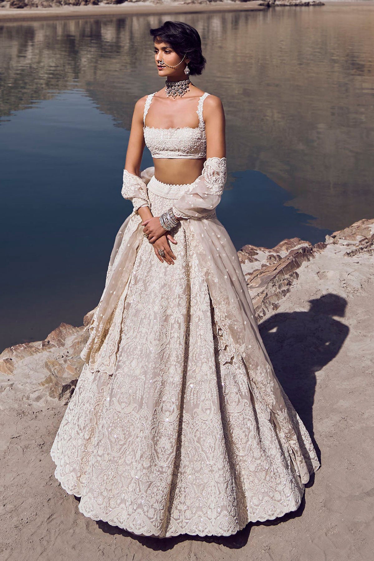 Carmine lehenga set
