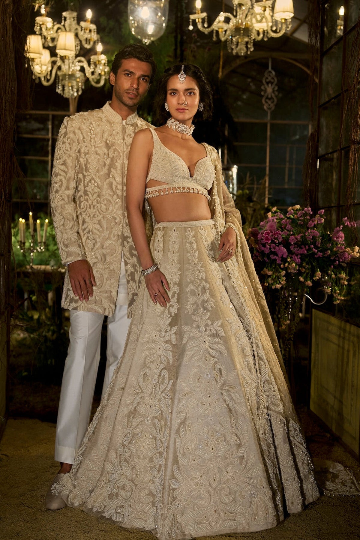 Champagne Pearl Lehenga Set