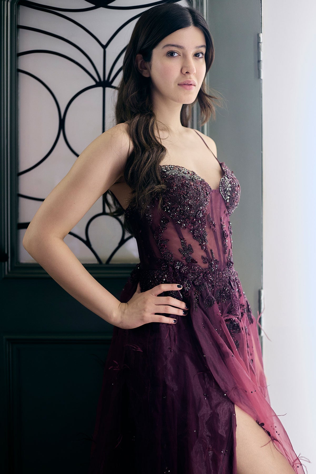 Shanaya Kapoor In "Amber Glow" Shaded Gown