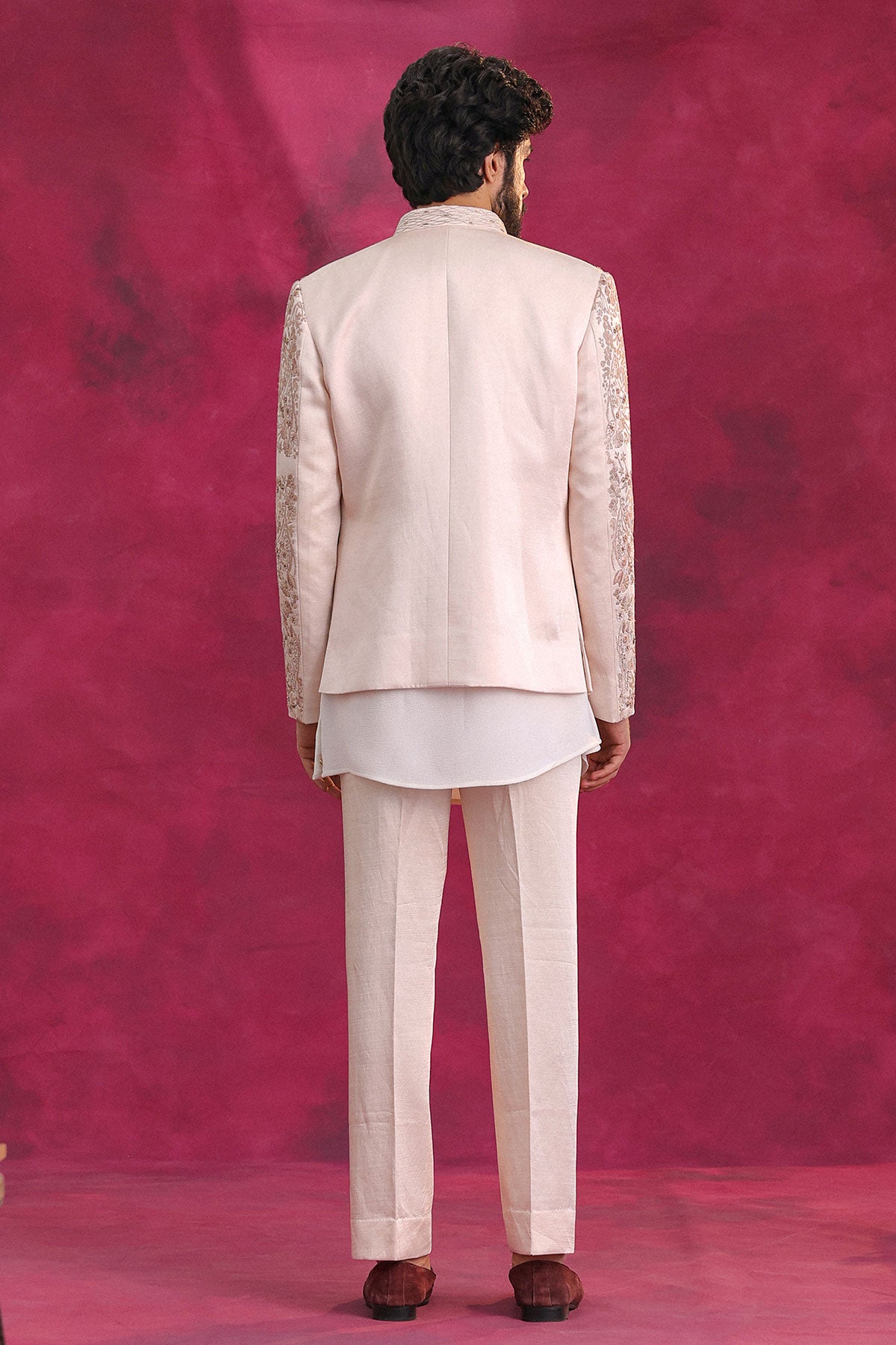 Pastel Pink Bandhgala Set