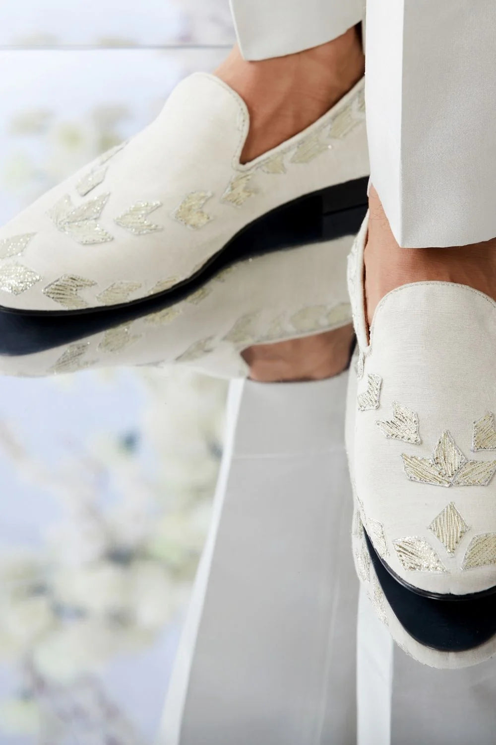 Antique Silver Open Short Sherwani Set