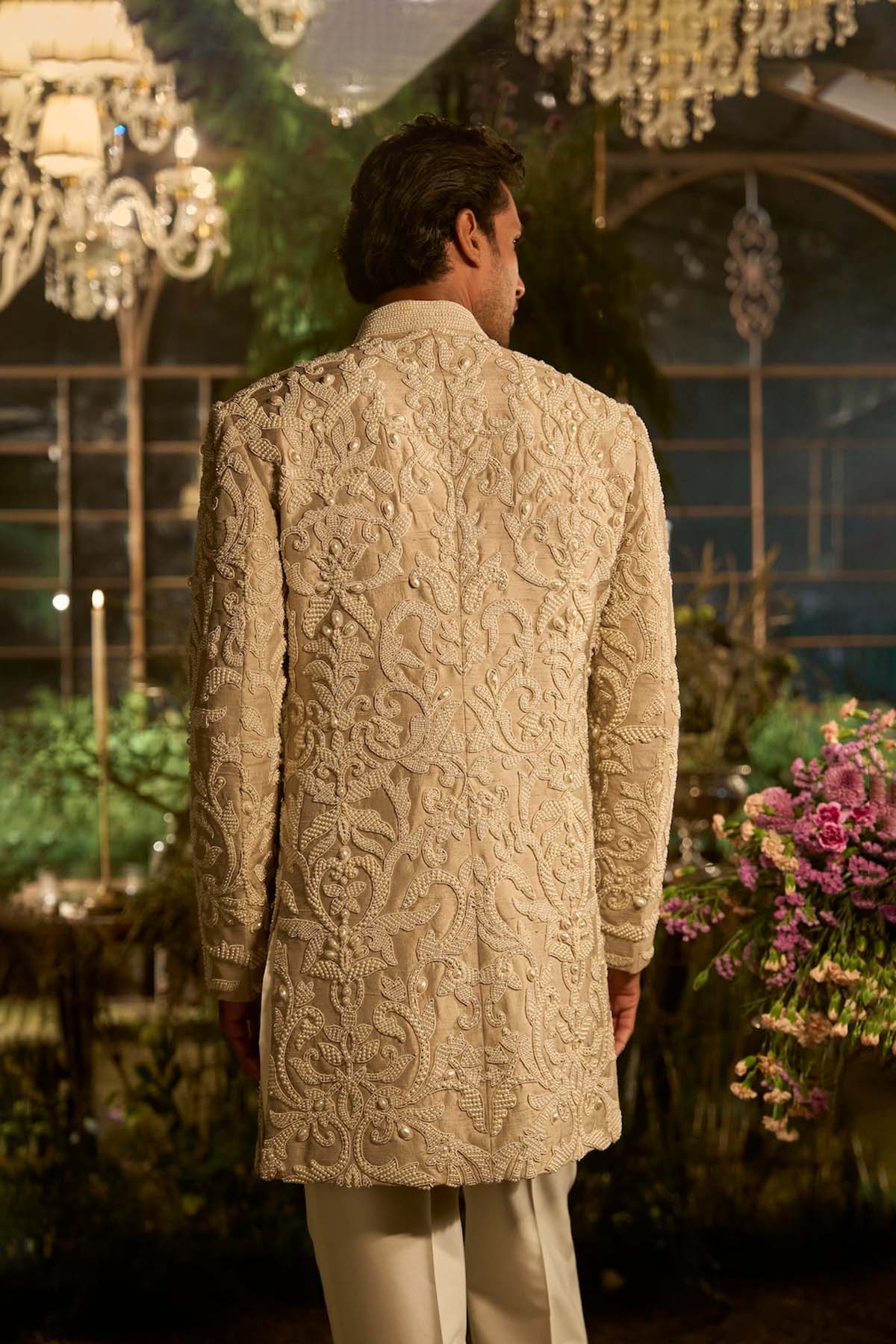 Champagne Pearl Sherwani Set
