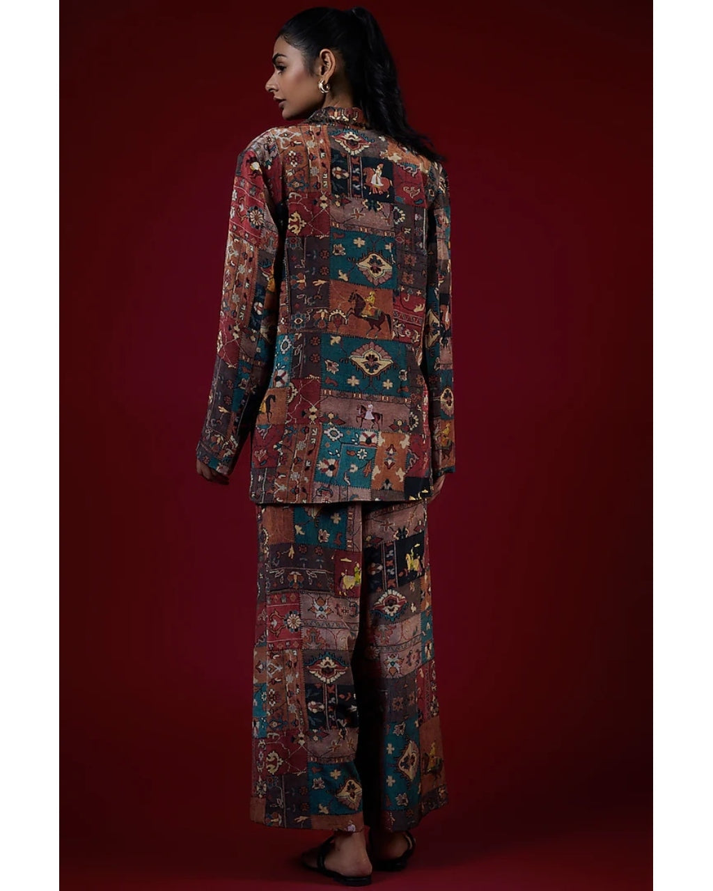 Multicolor Printed Pant Suit Set