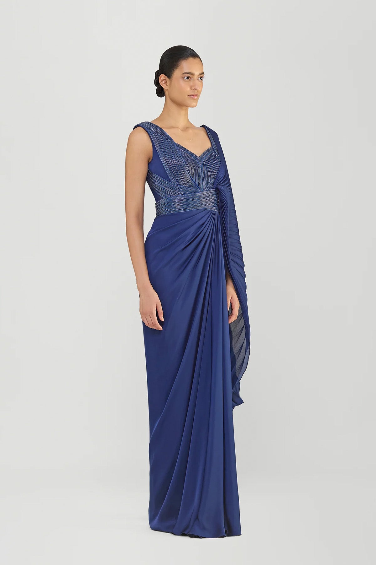 Structured Plisse Saree