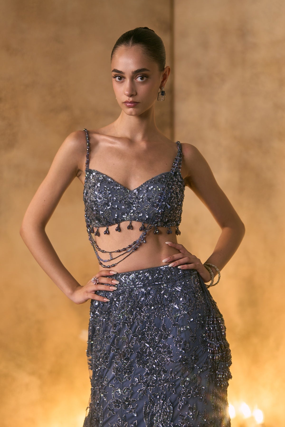 Cendre Lehenga Set