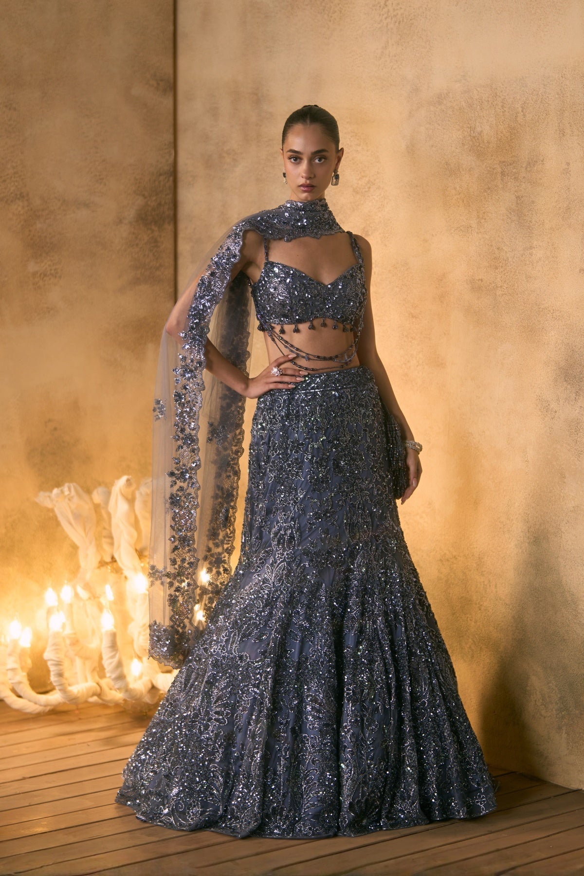 Cendre Lehenga Set