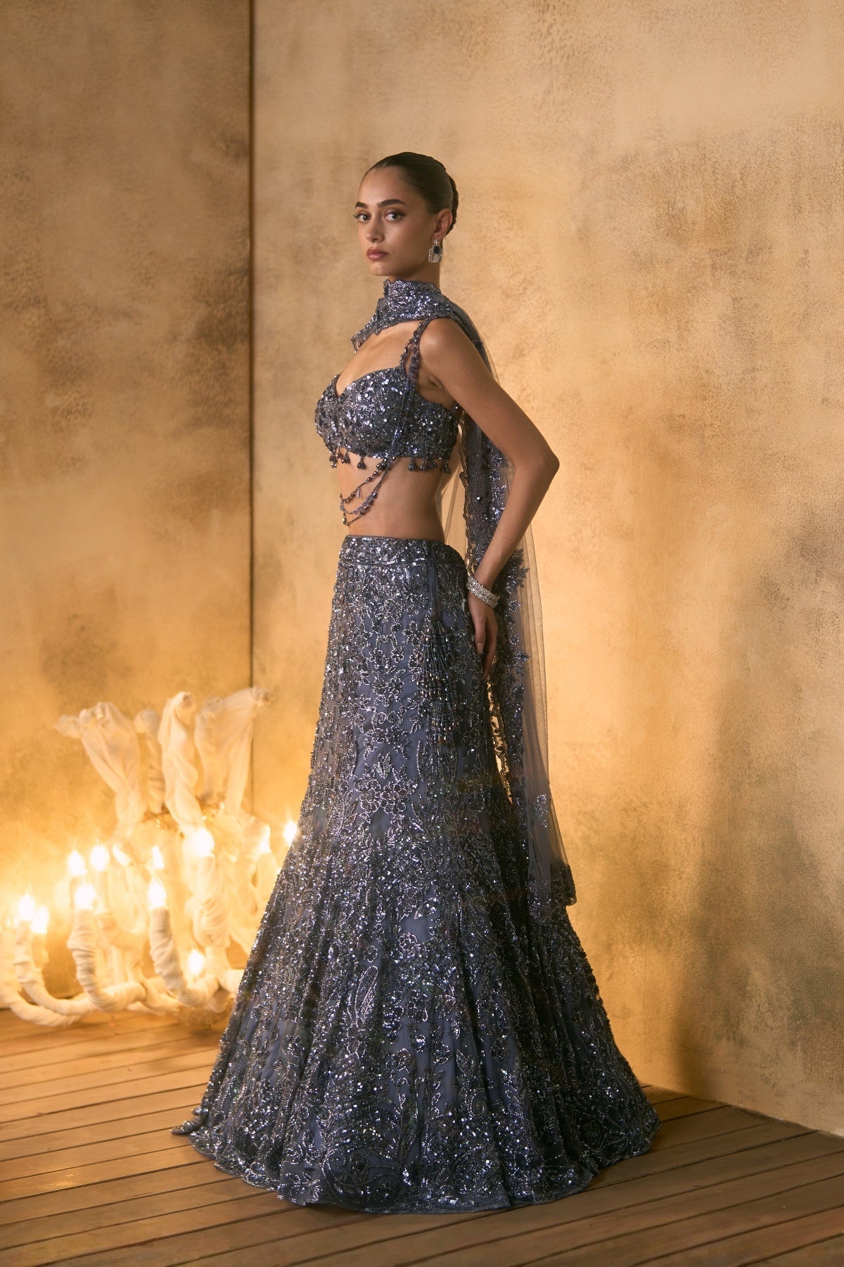 Cendre Lehenga Set