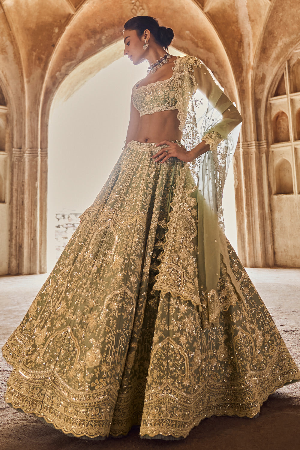 BLUE NAINA LEHENGA SET