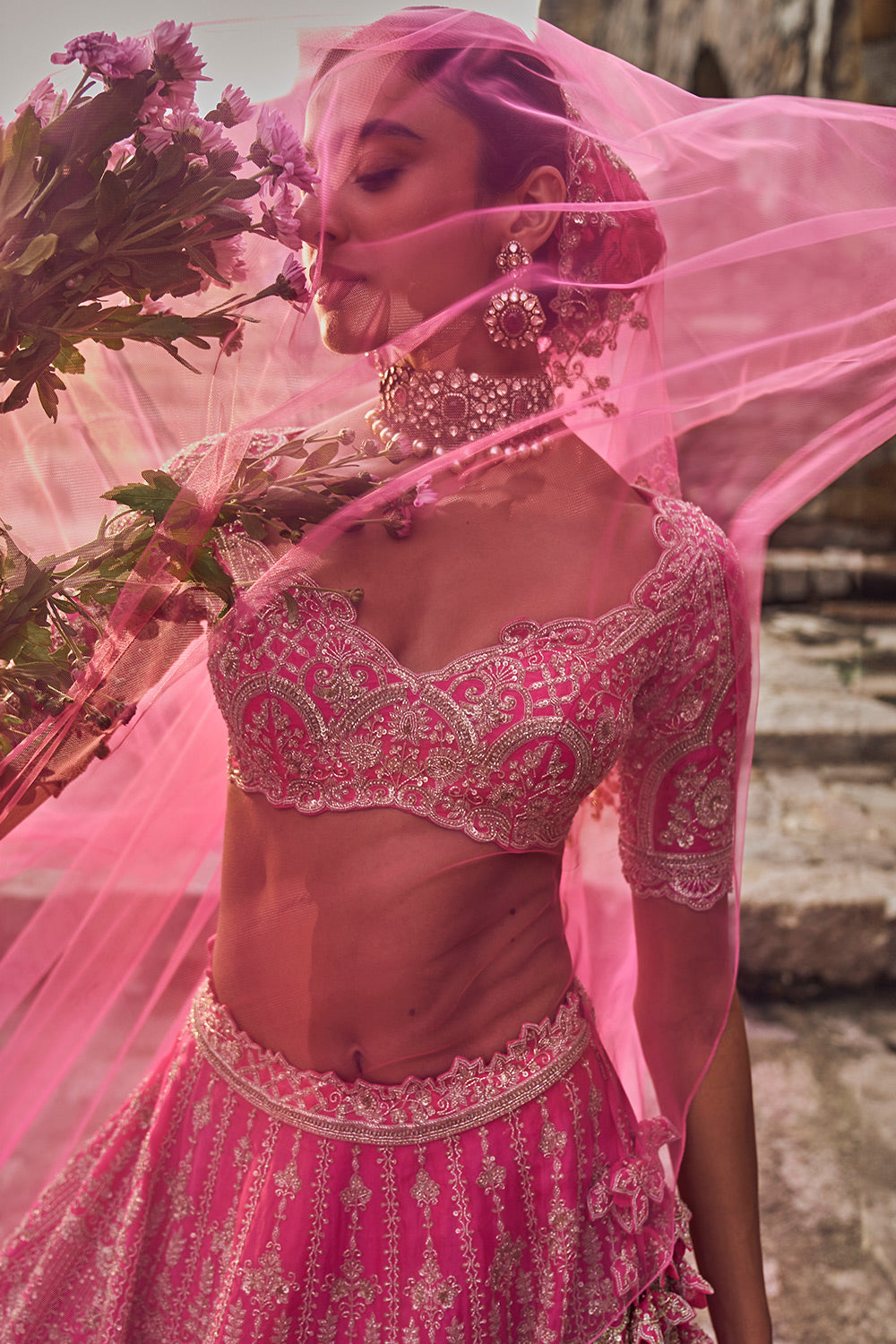 CANDY PINK RHEA LEHENGA SET