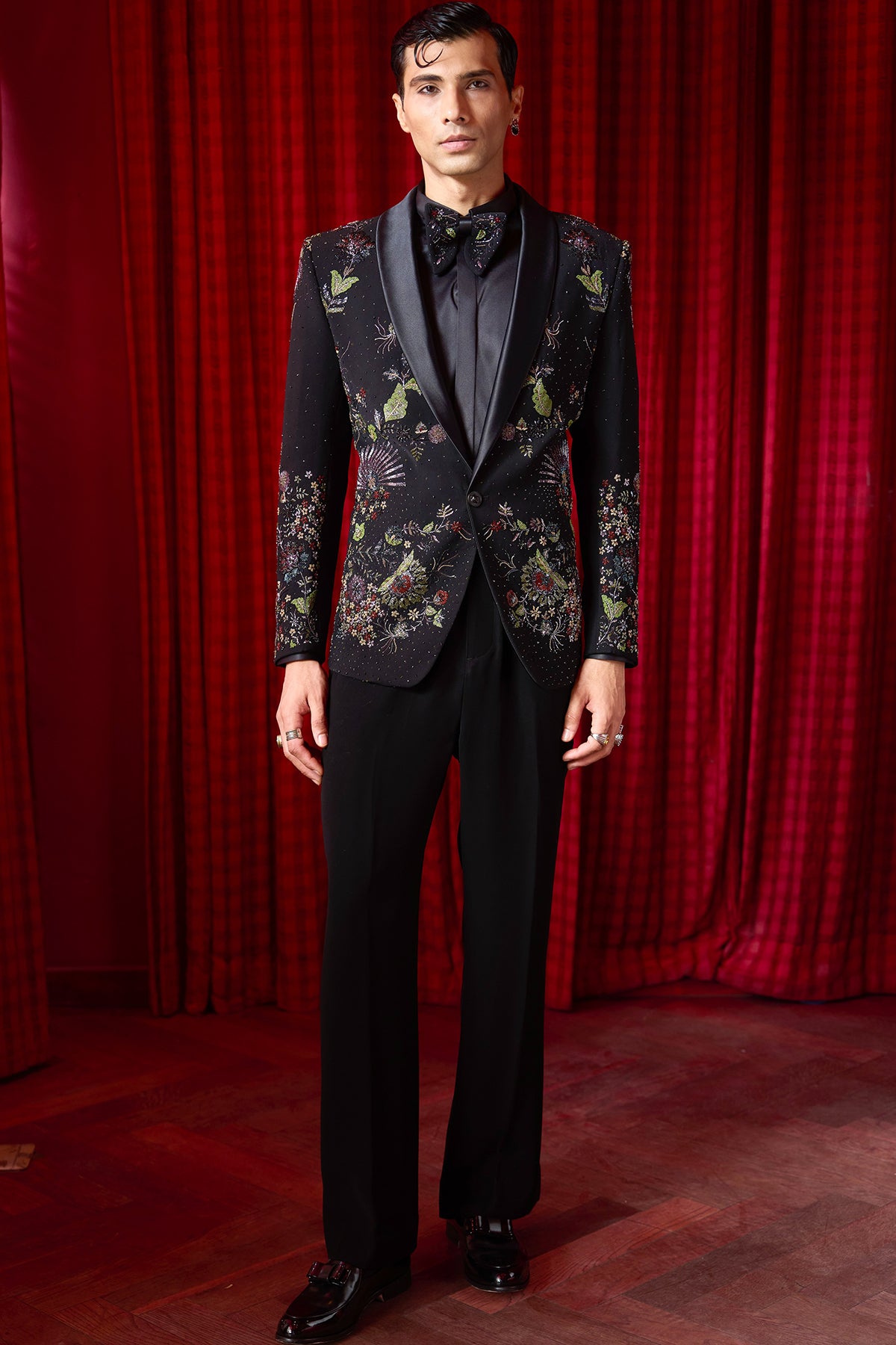 Garden of Midnight Embroidered Tuxedo Set