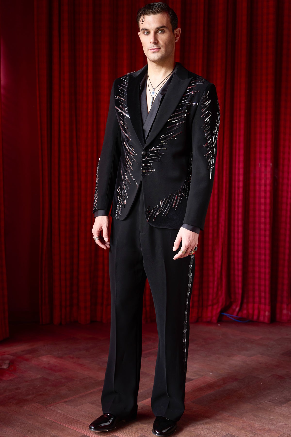 Nightfall Glint Embroidered Tuxedo Set