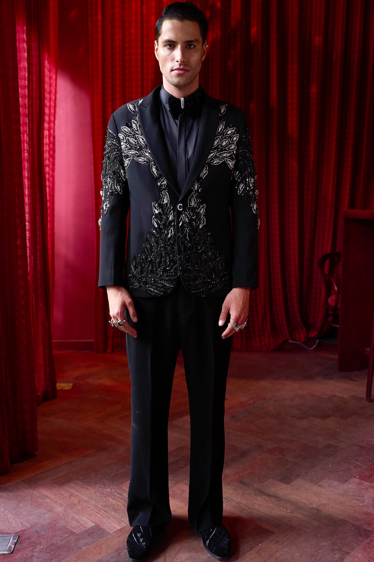 Nightfall Desire Embroidered Tuxedo Set