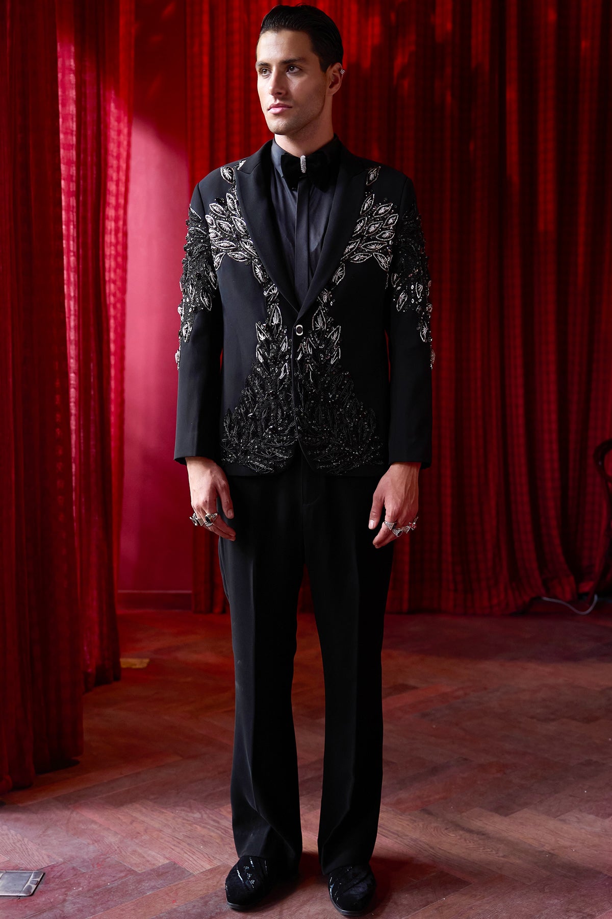 Nightfall Desire Embroidered Tuxedo Set