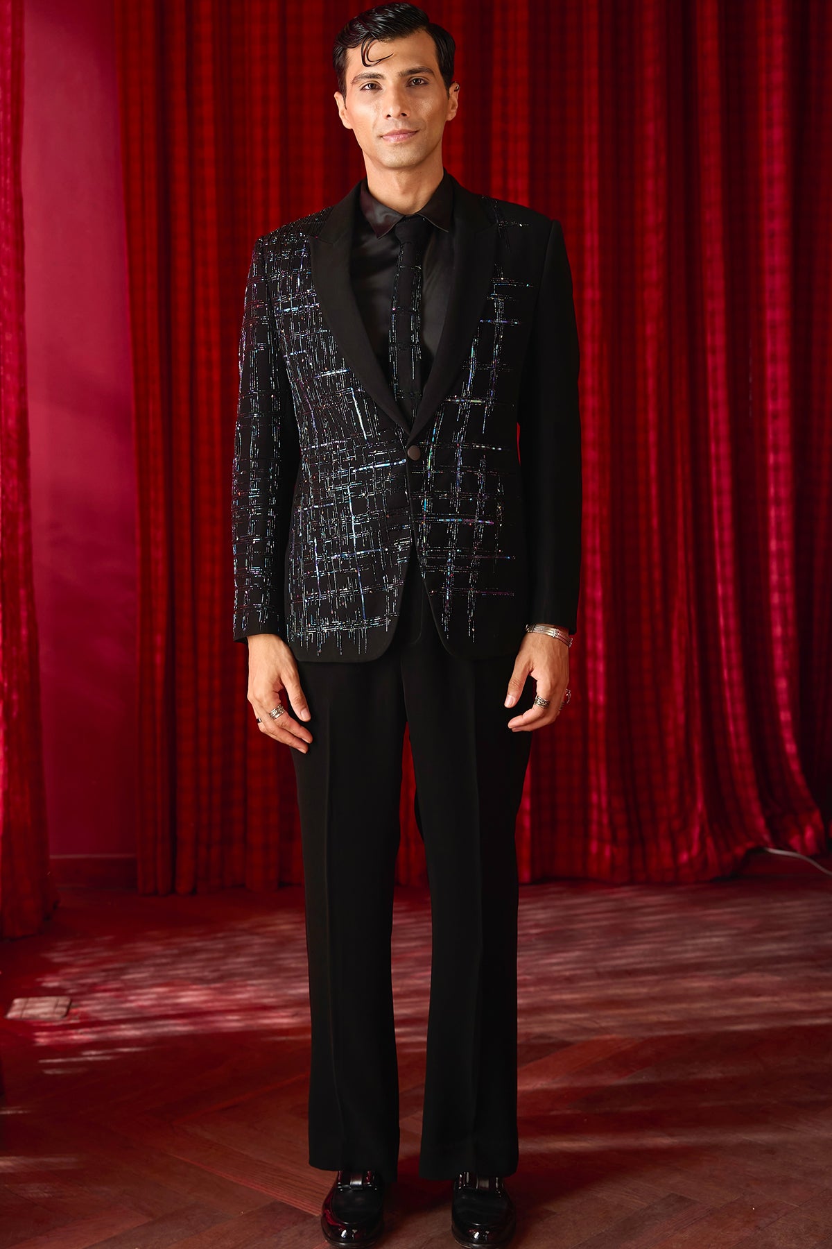 Celestial Nexus Embroidered Tuxedo Set