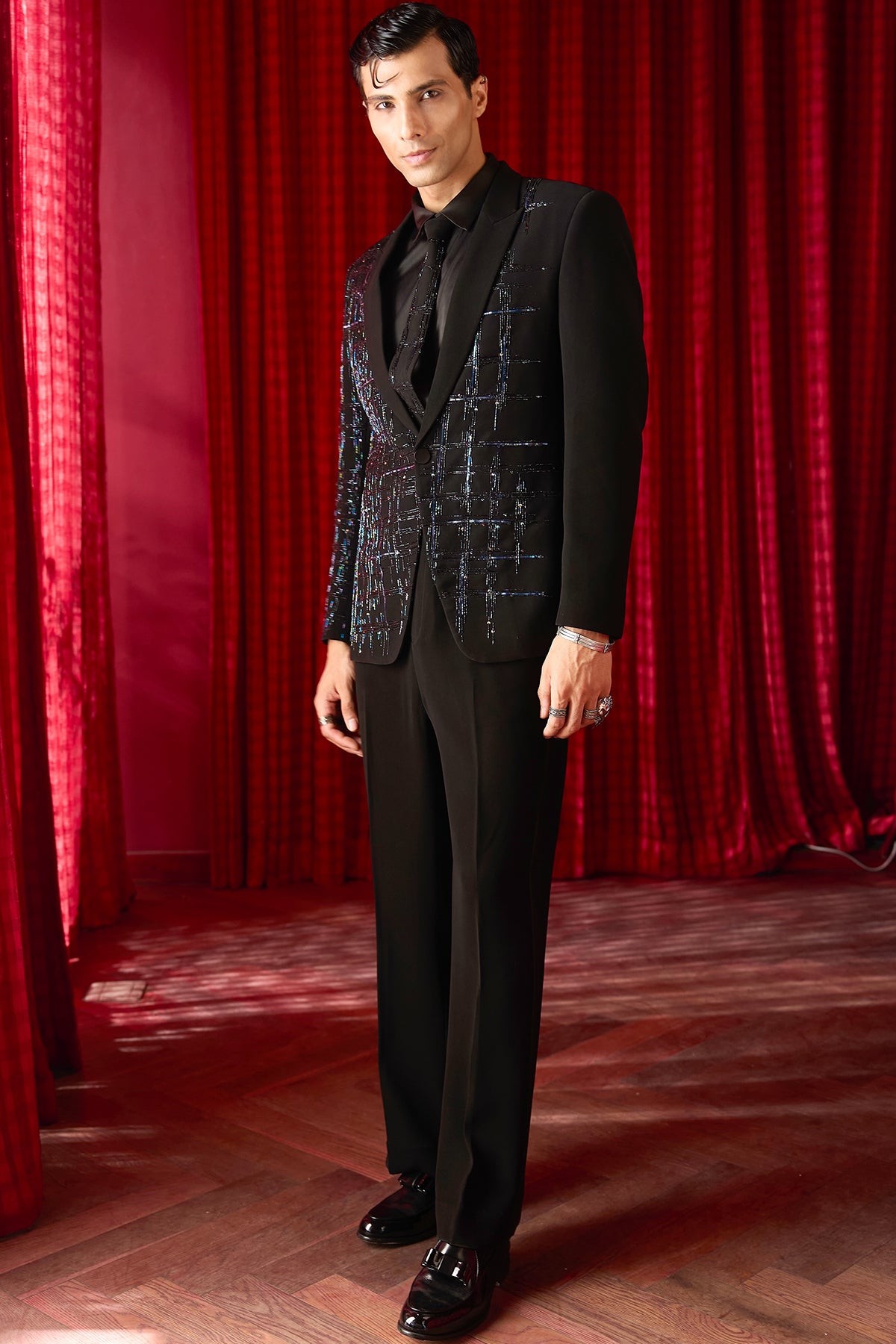 Celestial Nexus Embroidered Tuxedo Set