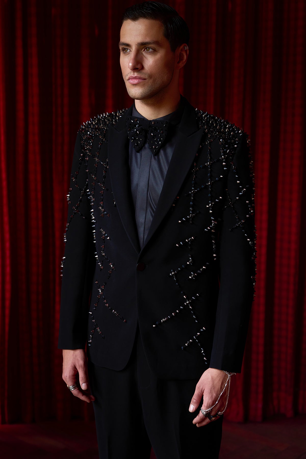 Abyssal Gleam Embroidered Tuxedo Set