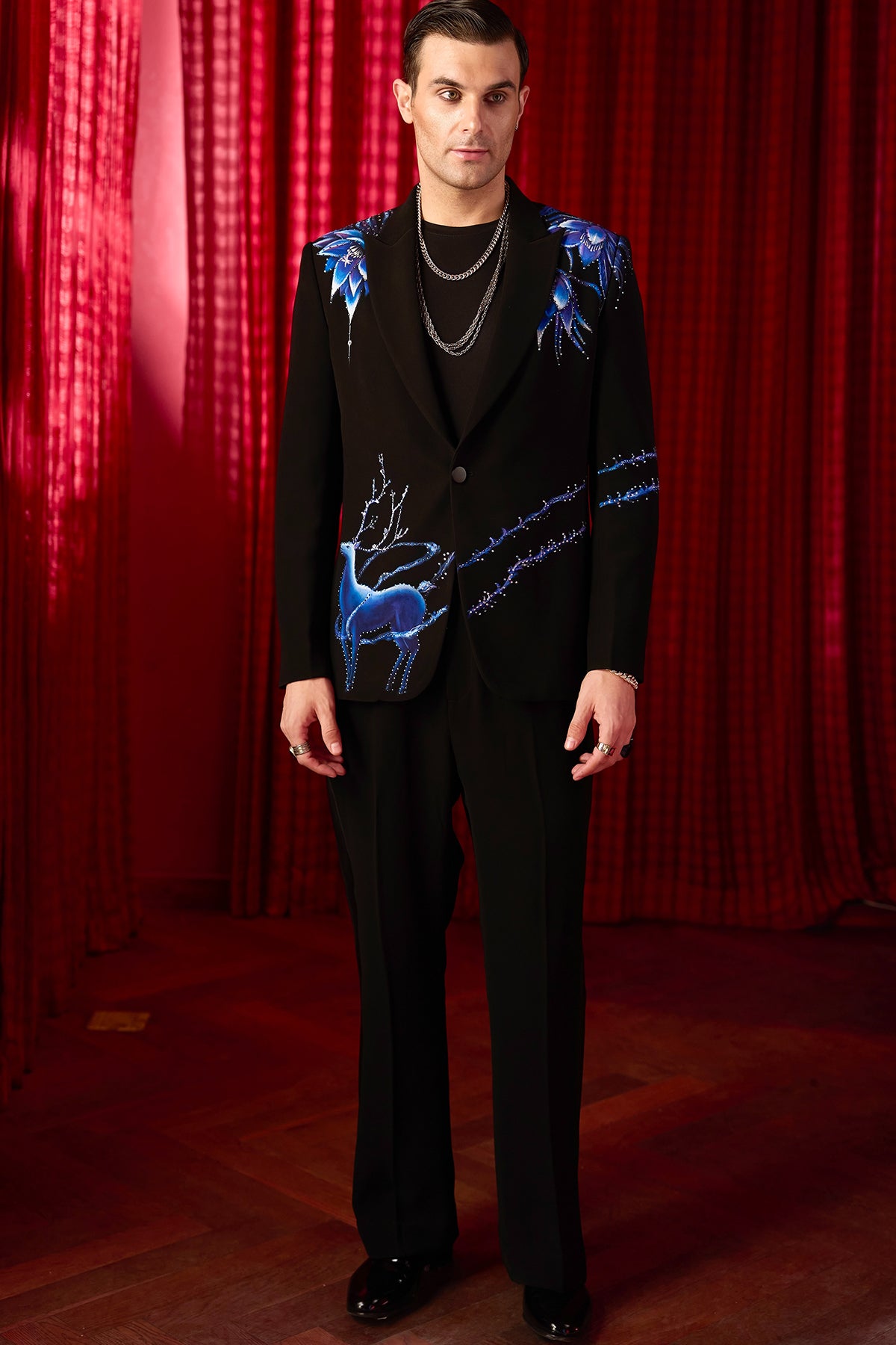 Starlight Eclipse Embroidered Tuxedo Set