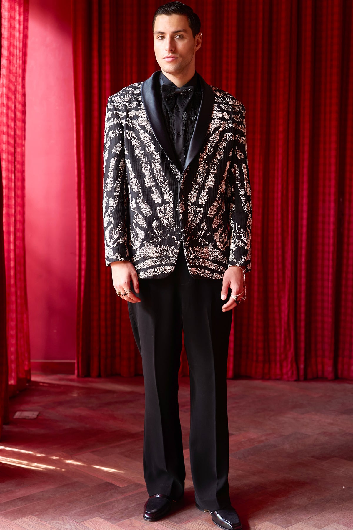 Midnight Mirage Embroidered Tuxedo Set