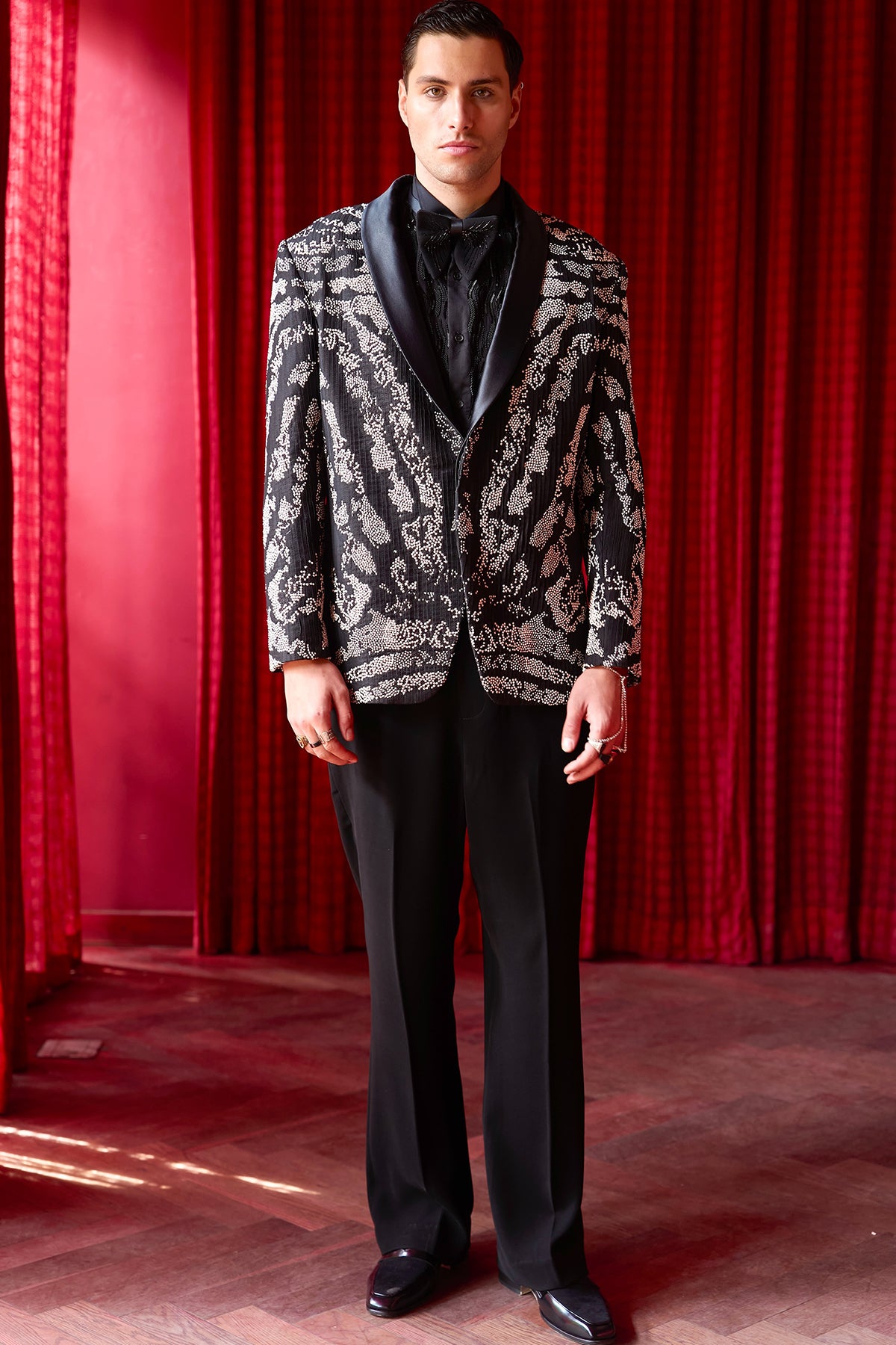 Midnight Mirage Embroidered Tuxedo Set