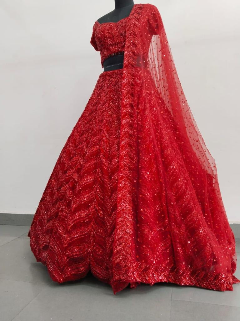 Red Leaf Lehenga - Ready To Ship