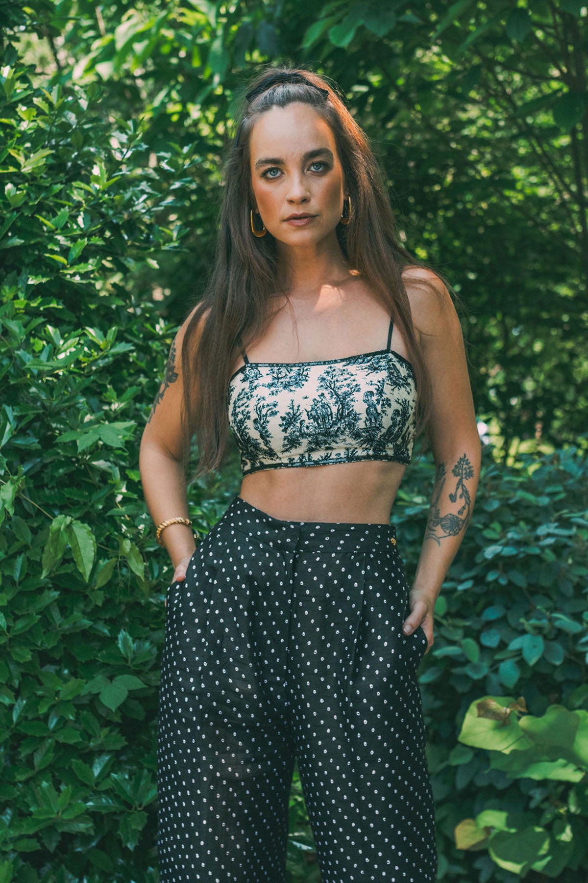 Beaded Crop Top - Elegant Beaded Crop Top for Women