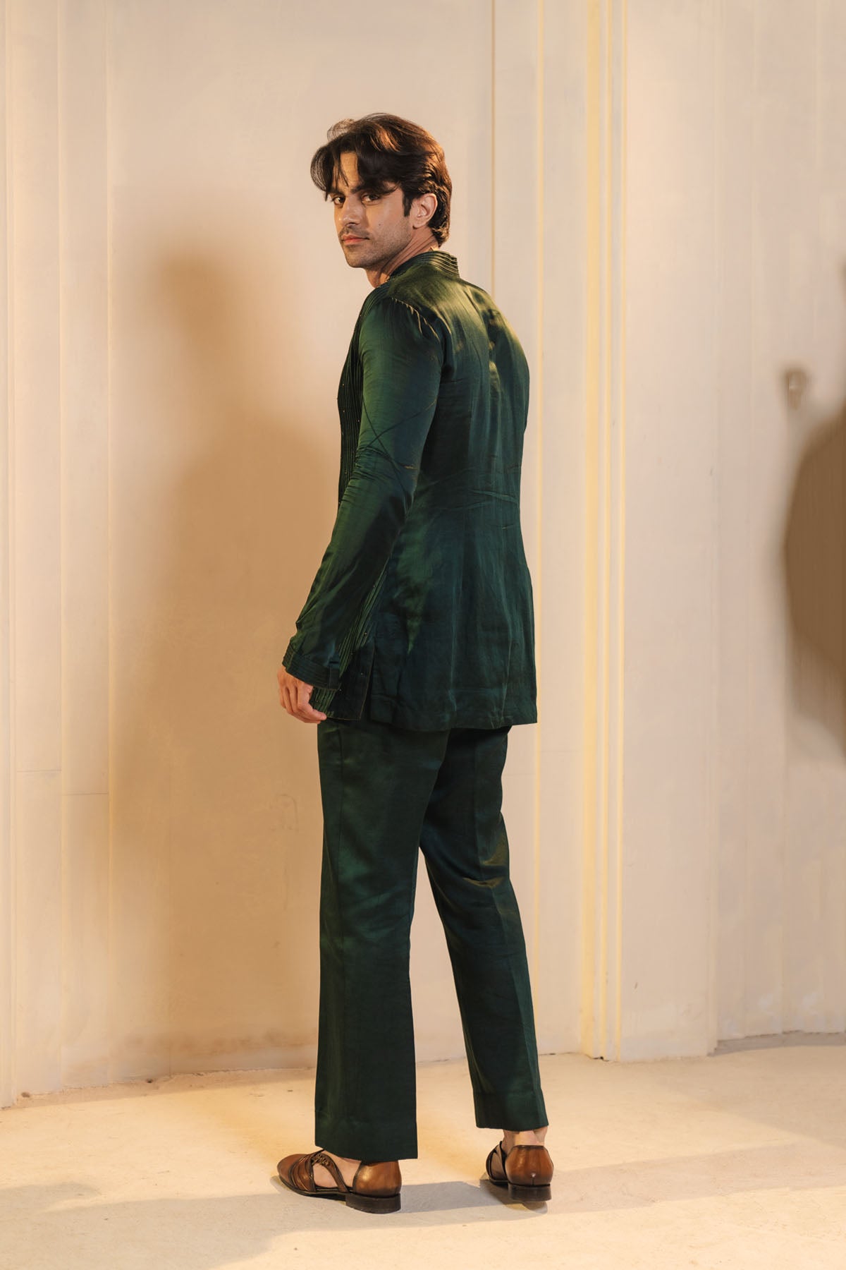 Forest Green Embroidered Kurta Set