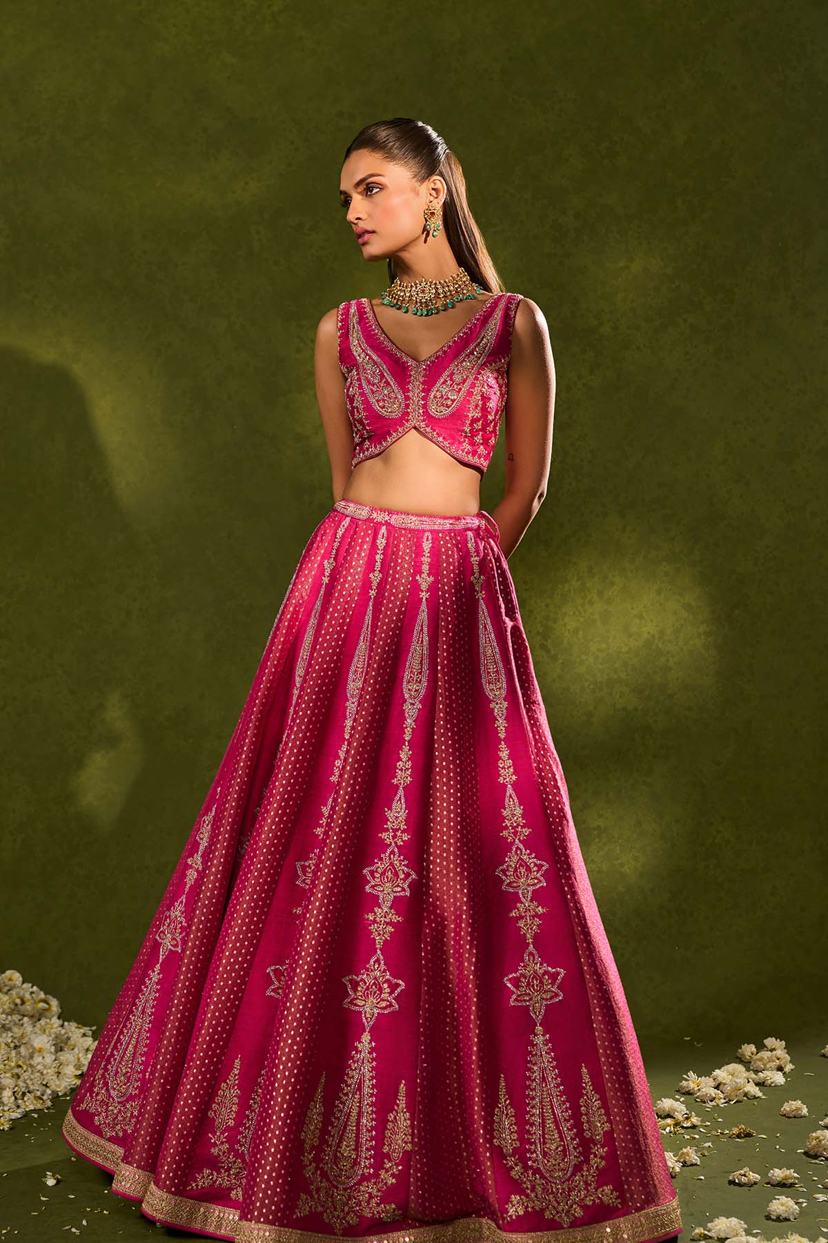 Ambi Brocade Lehenga