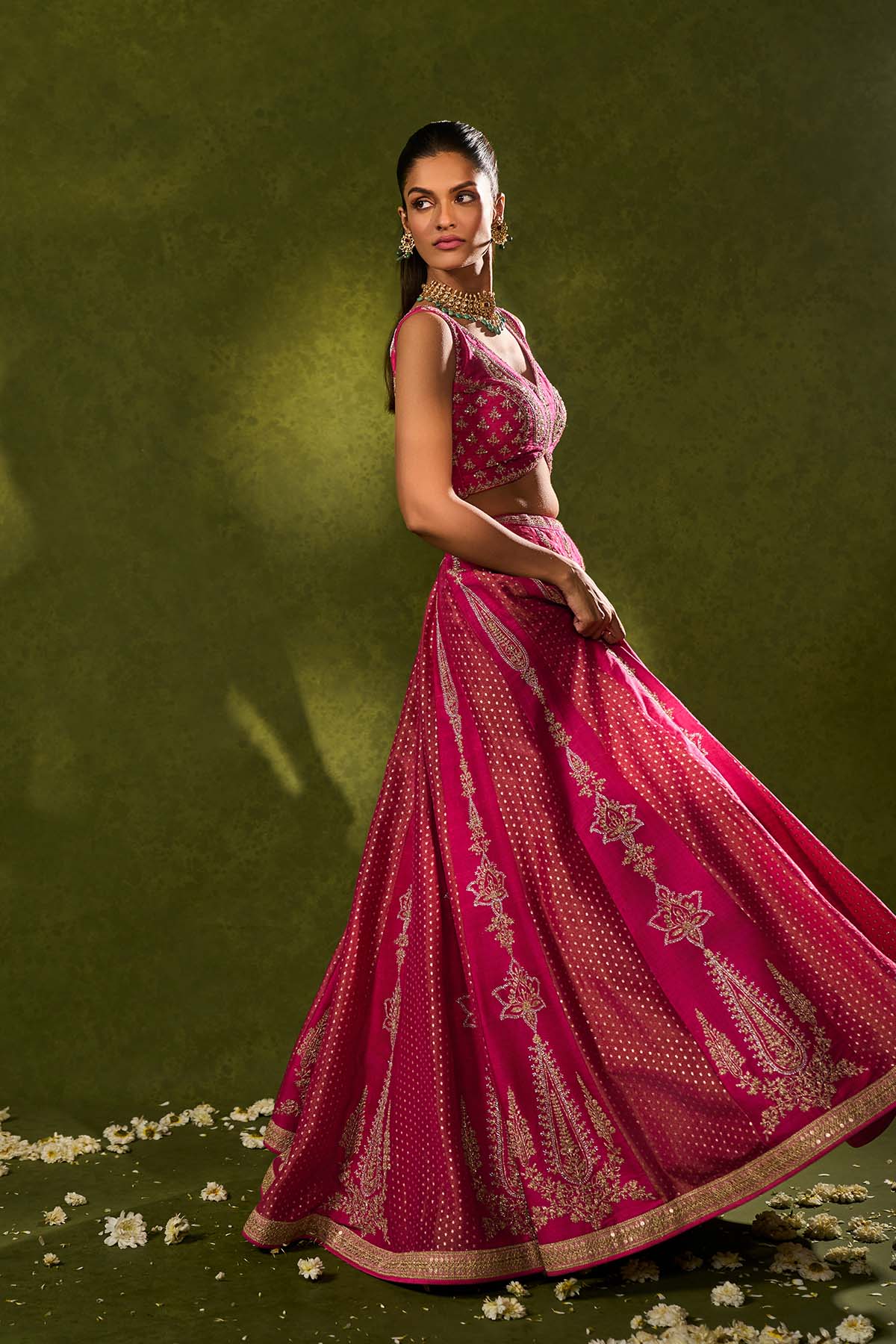 Ambi Brocade Lehenga
