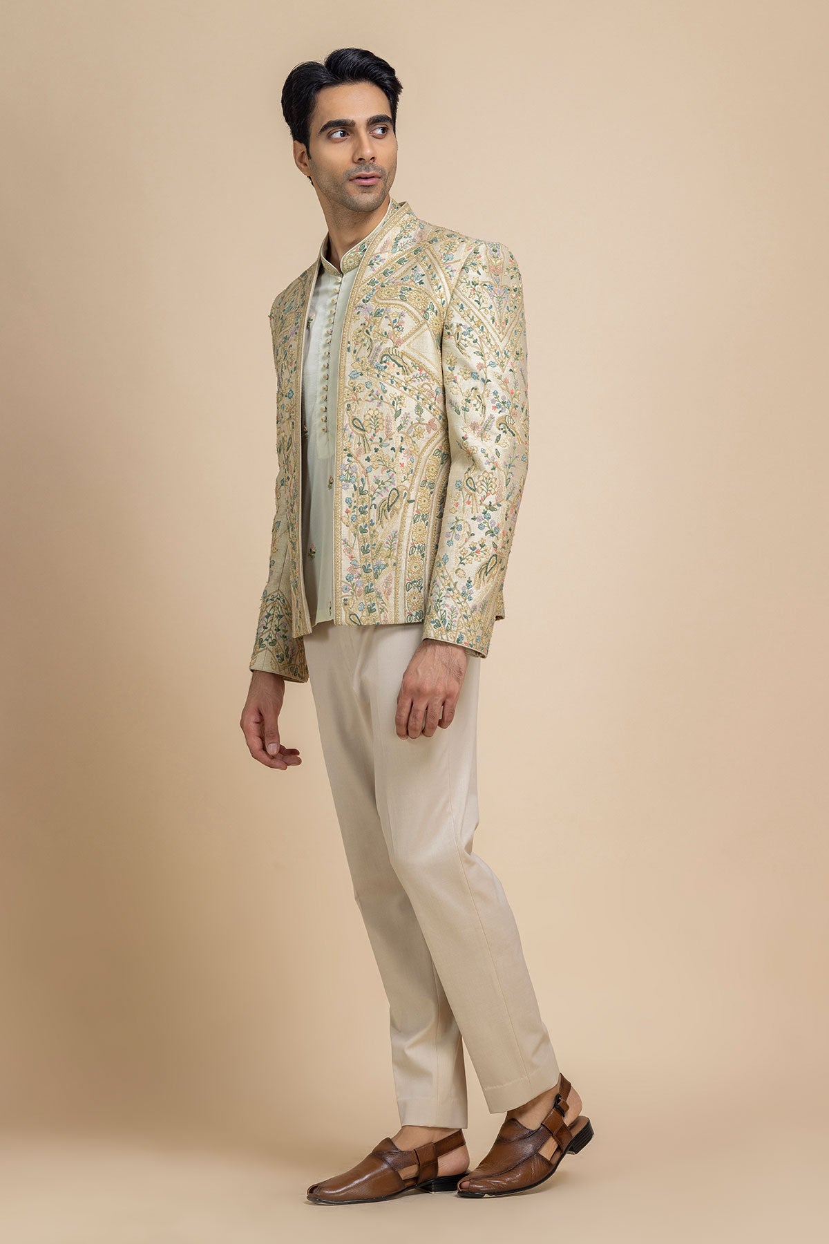 Zavian Short Jacket, Kurta & Pant Set
