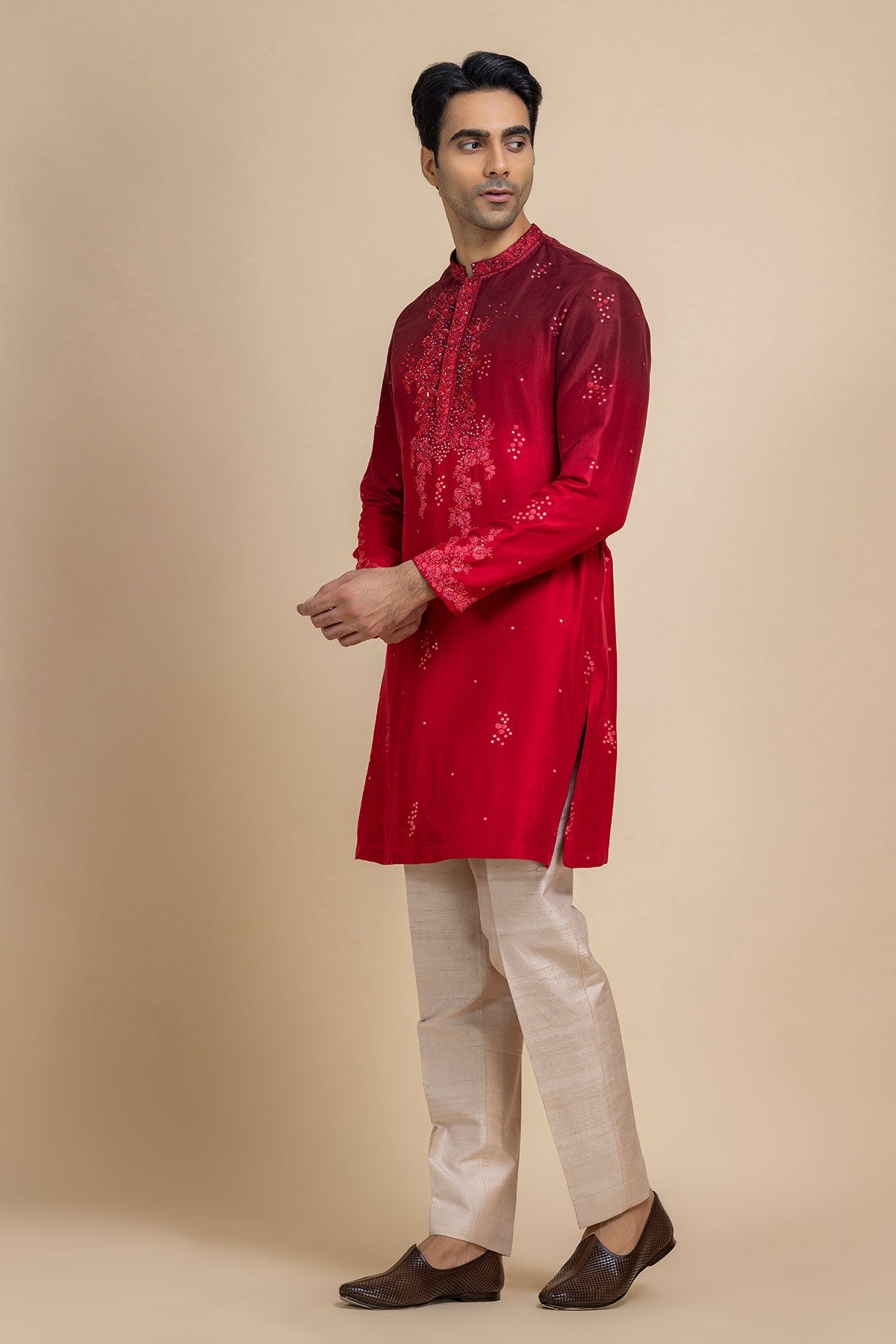 Scarlet Serenade Kurta & Pant Set