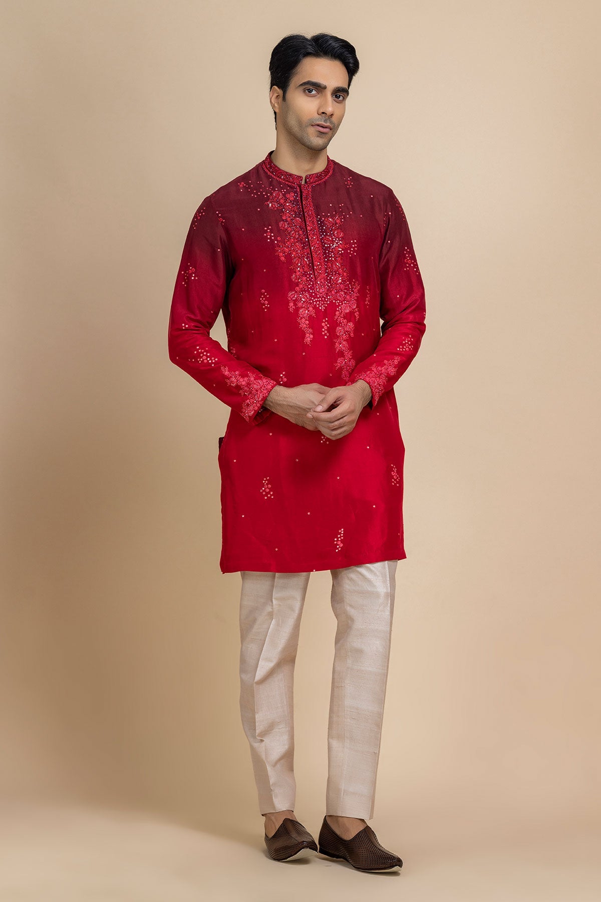 Scarlet Serenade Kurta & Pant Set